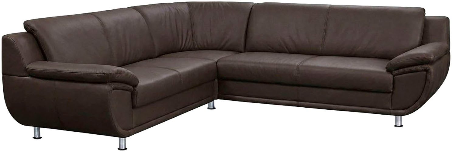 TRENDMANUFAKTUR Ecksofa Rondo wahlweise mit Schlaffunktion, bequeme Armlehnen, L-Form, wahlw.mit Federkern, Füße chromfarben, Unser Dauertiefpreis