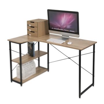 EBUY Computertisch Computertisch aus Holz, Eckschreibtisch, Arbeitstisch mit Bücherregal (1-St)