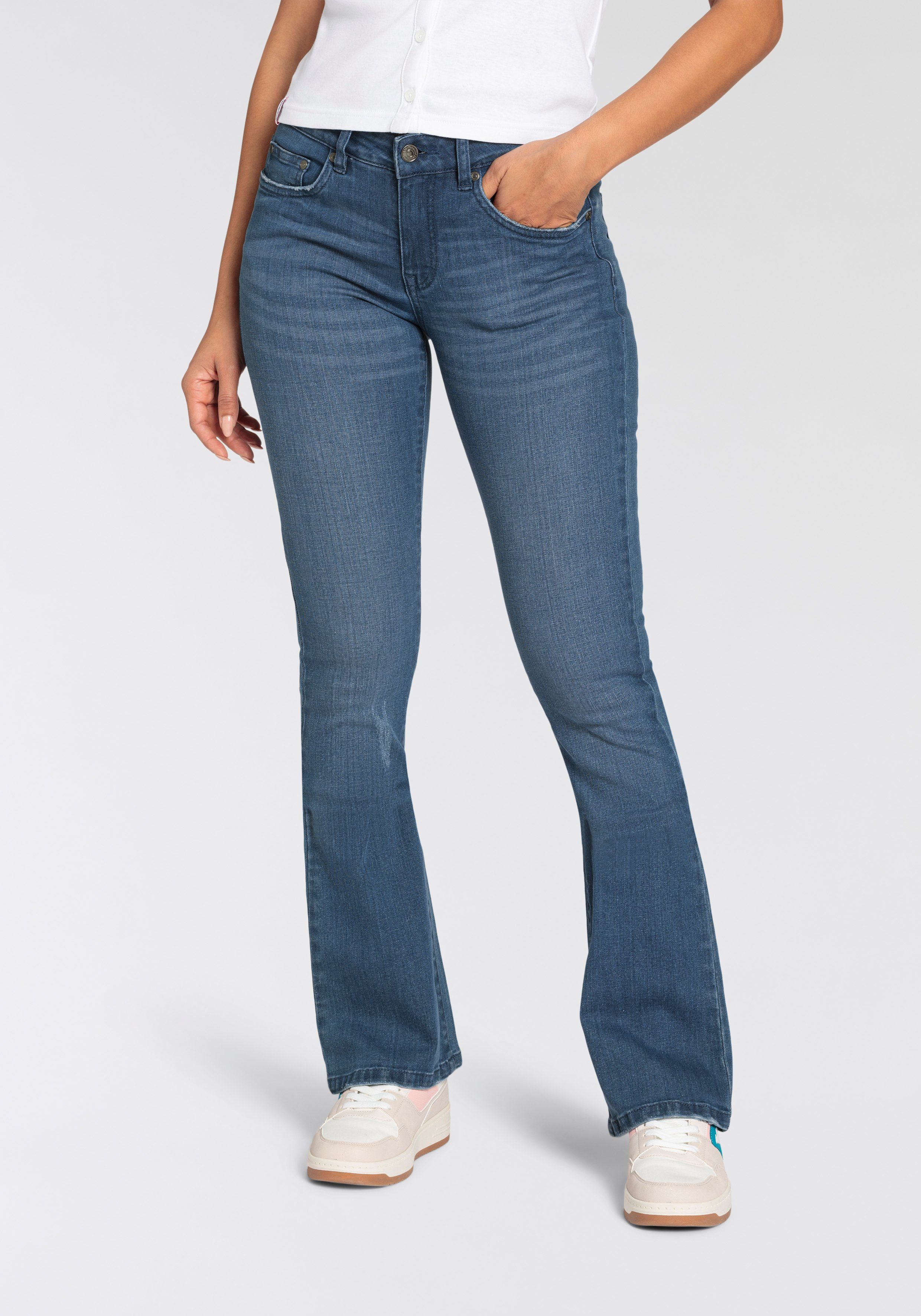 KangaROOS 5-Pocket-Jeans ausgestellte Beinform, Used-Waschung, normale günstig online kaufen