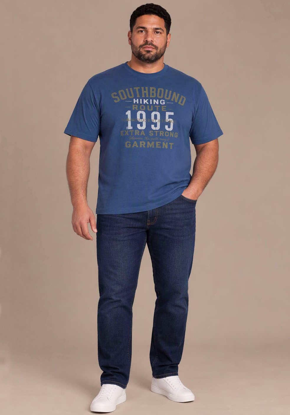Man's World Plus Rundhalsshirt auch in Grosse Größen bis Gr. 7XL Ärmel-Fit regular fit, Kurzarm, casual, für Frühling und Sommer – Bild 5 von 5