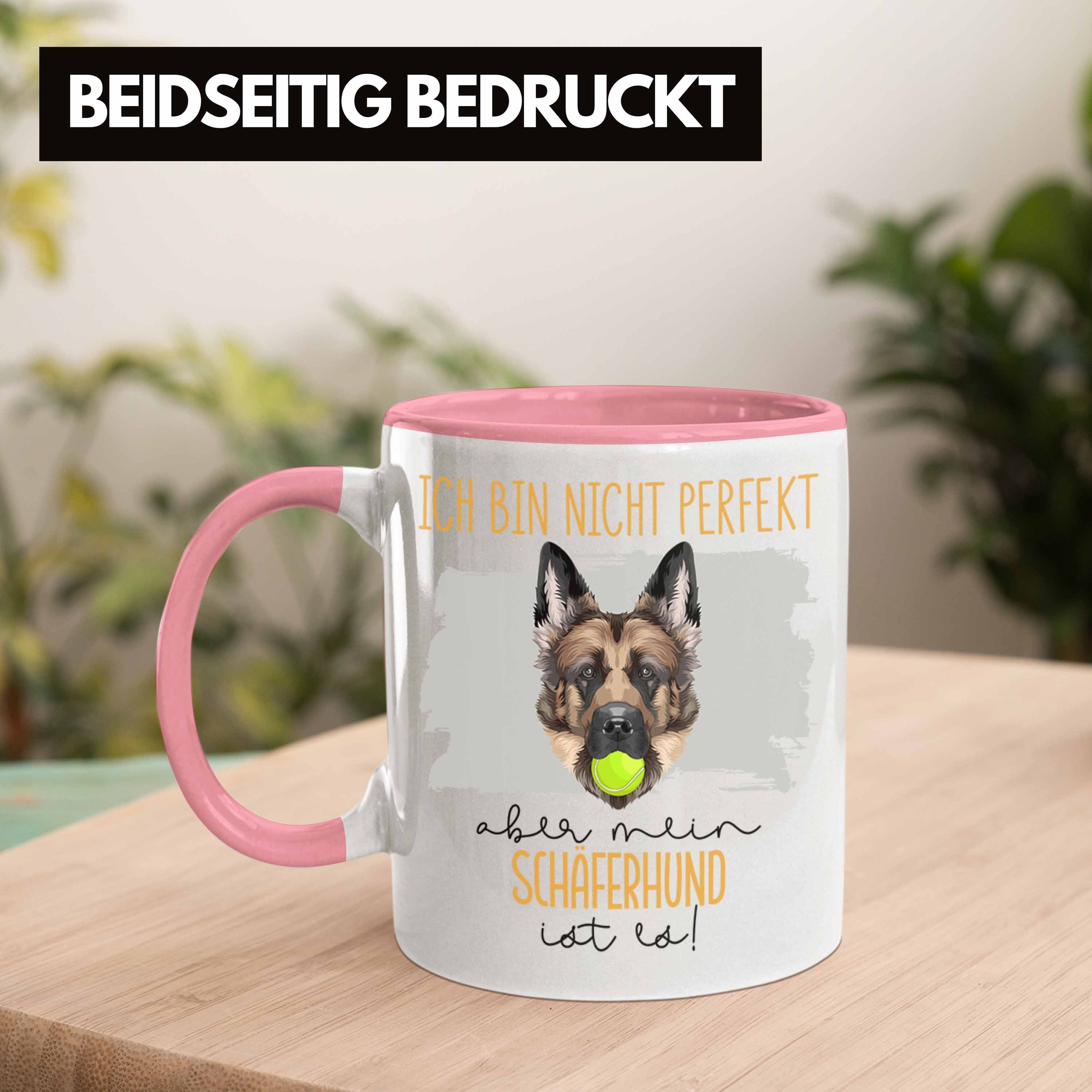 Trendation Tasse Schäferhund Besitzer Spruch Geschenkidee Rosa Geschenk Besit Lustiger Tasse