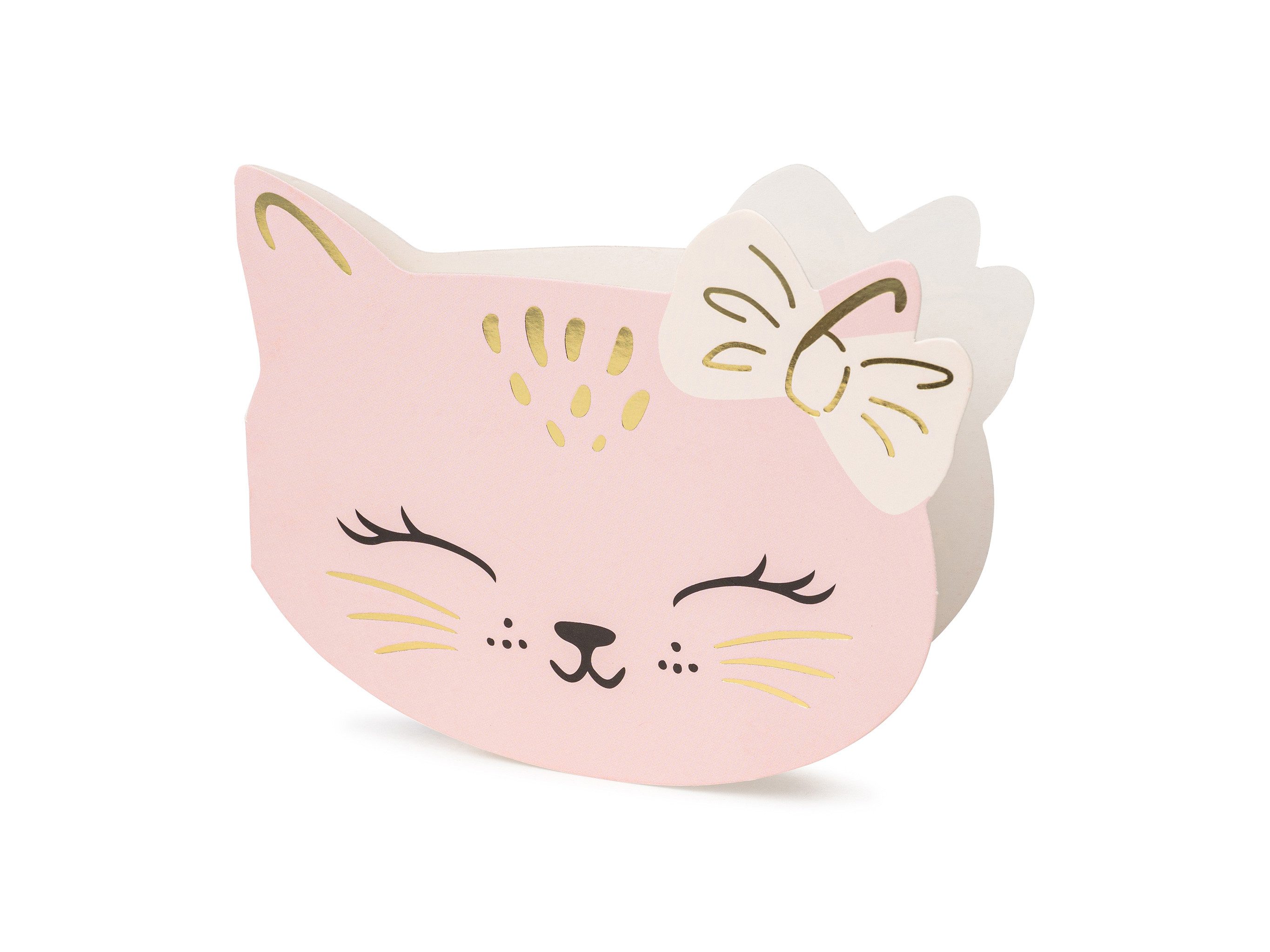 partydeco Пригласительные открытки, Пригласительные открытки mit Umschlag 13x10cm Katzen Motiv 6er Set Rosa