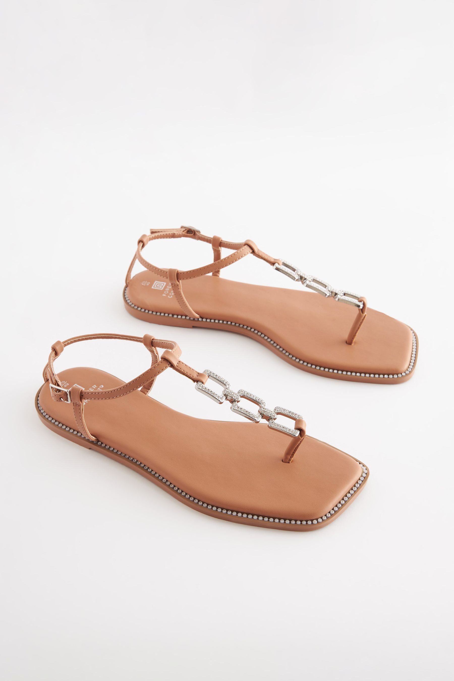 Next (1-tlg) mit Forever Comfort Flache Sandalen Sandale Schmuckkette