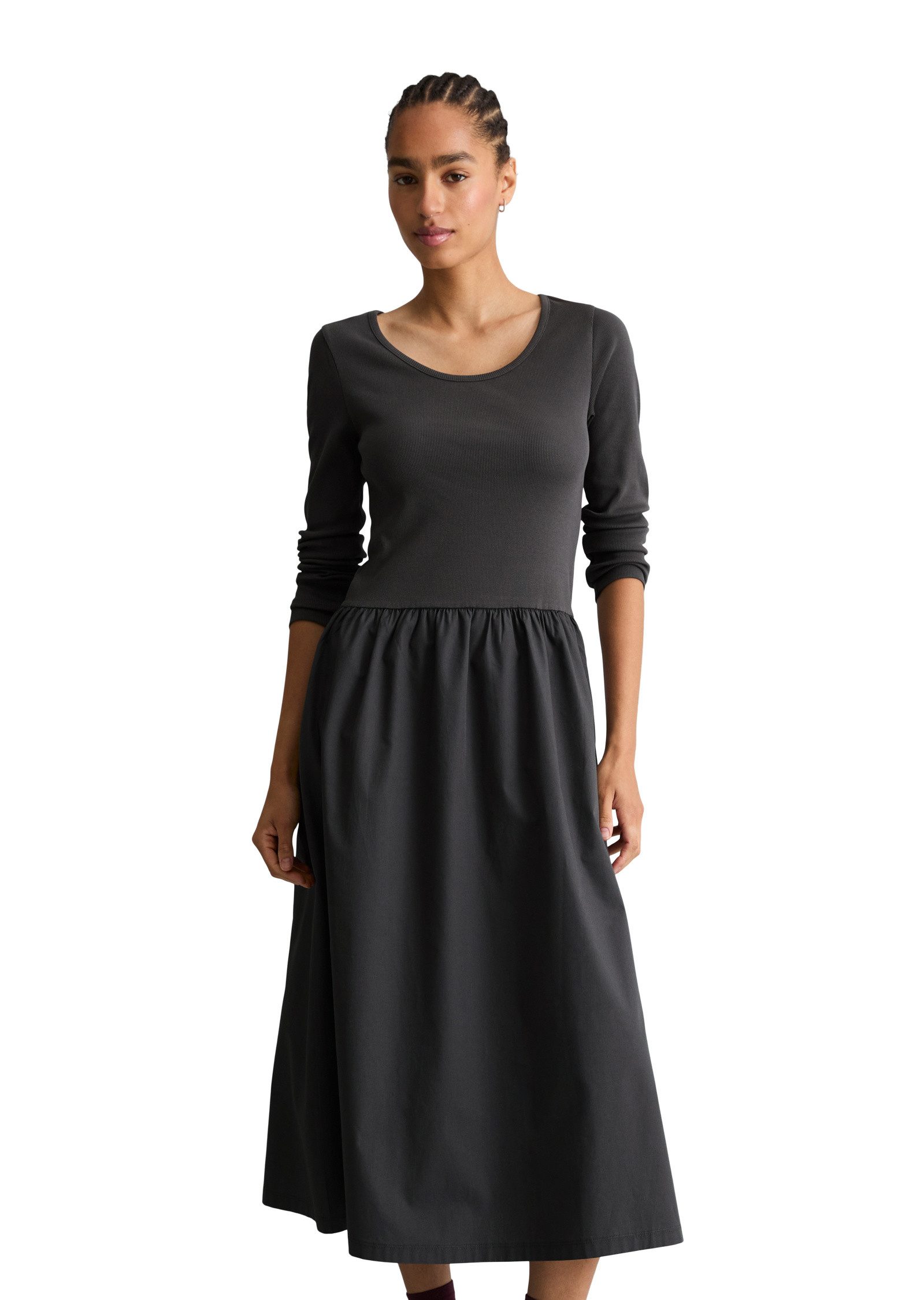 Marc O'Polo DENIM Jerseykleid mit Baumwoll-Popelinerock