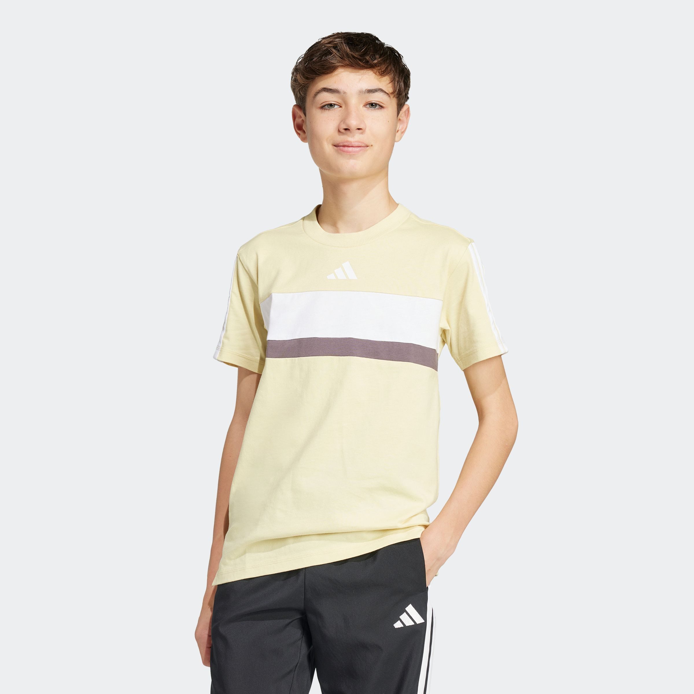 adidas Sportswear T-Shirt SEASONAL ESSENTIALS TIBERIO 3-STREIFEN KIDS für Kinder, mit Rundhalsausschnitt, Kurzarm, ohne Verschluss