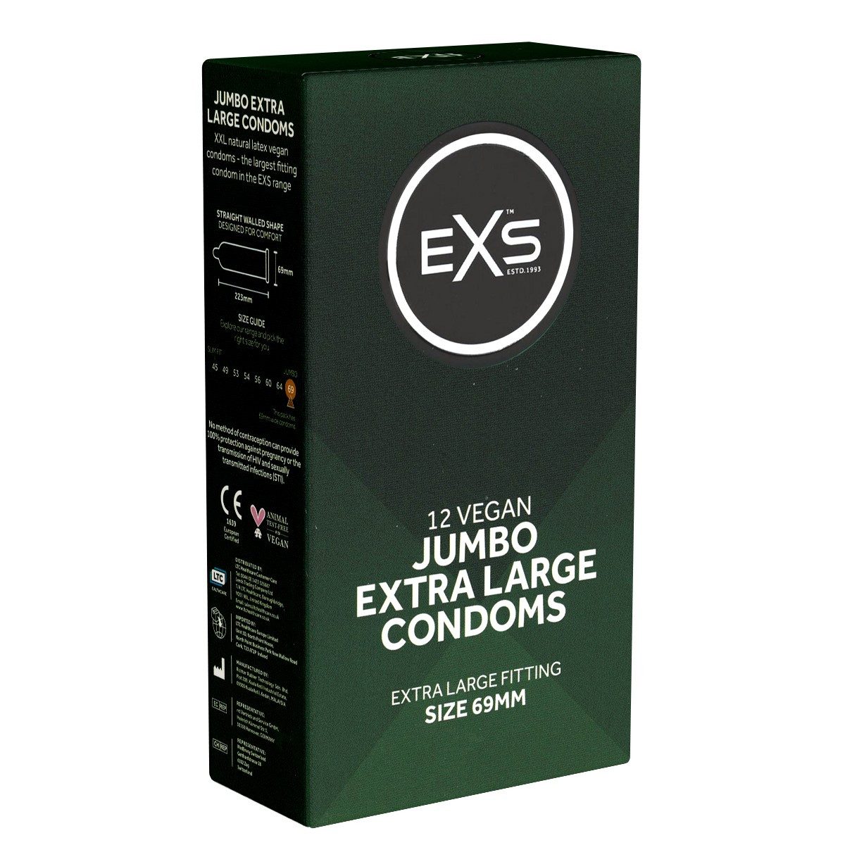 EXS Kondome Jumbo 69 Packung mit, 12 St., extrem breite Kondome