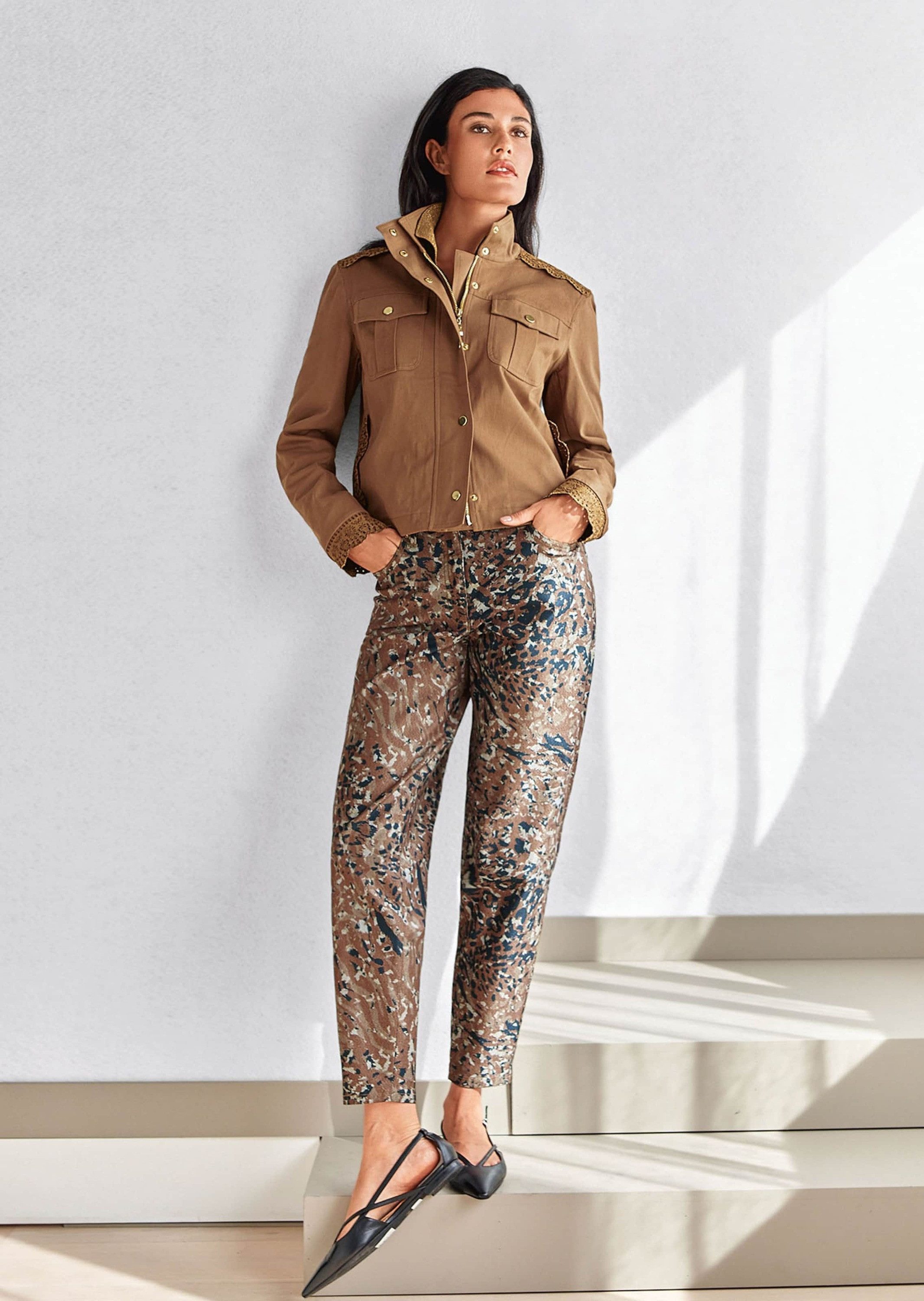 Gerade Jeans Karottenjeans im Highwaist-Stil