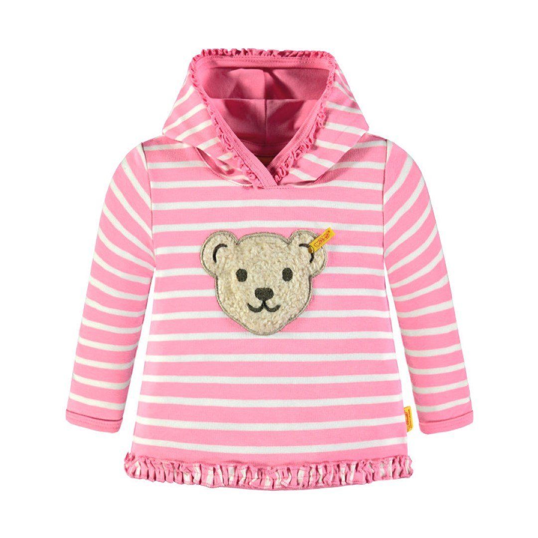 Steiff Collection Kapuzenshirt Girls Sweatshirt mit Kapuze Kapuzenpulli Pullover Pulli Rosa gestreif