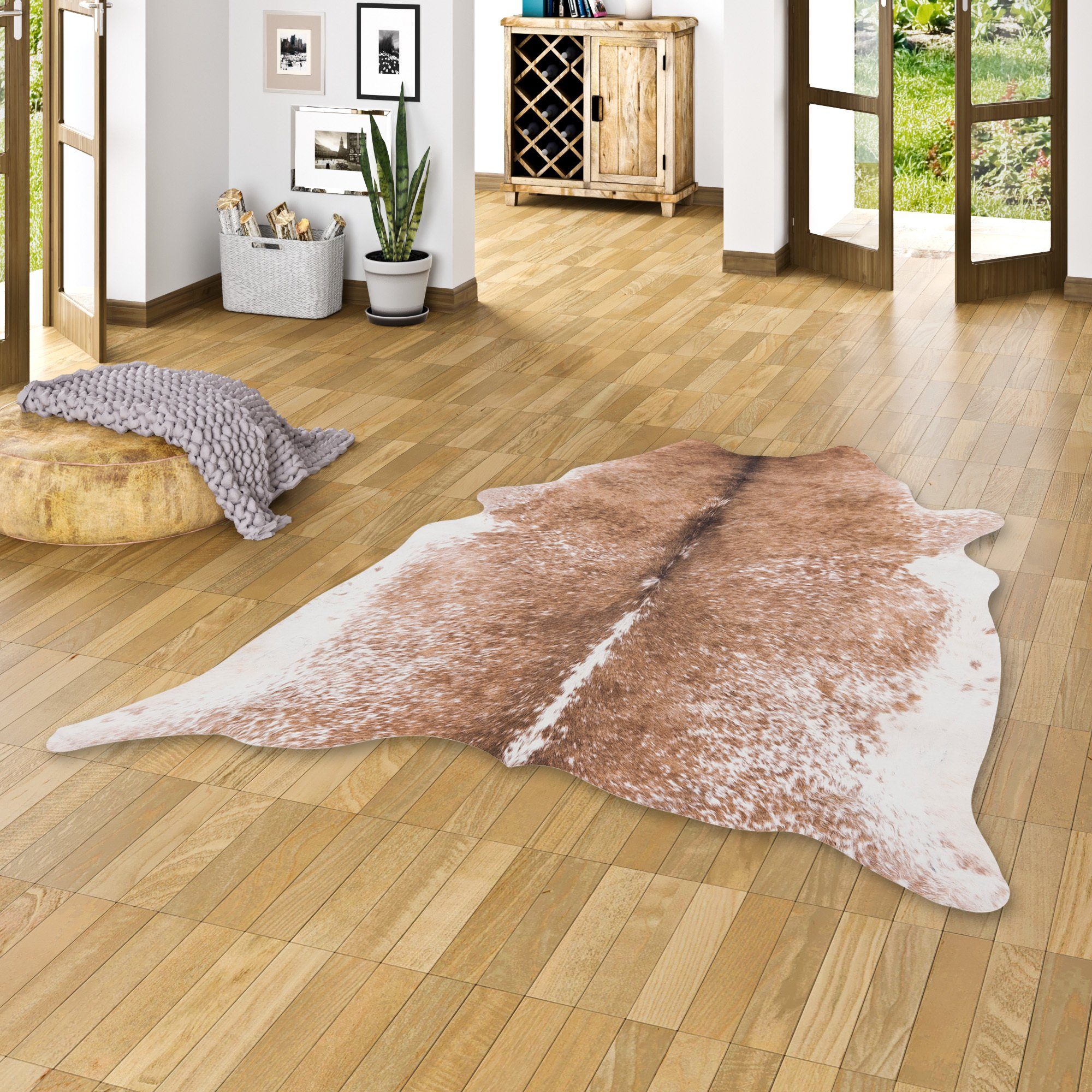Pergamon Designteppich Kunstfaser Teppich Rinderfell, Rechteckig, günstig online kaufen
