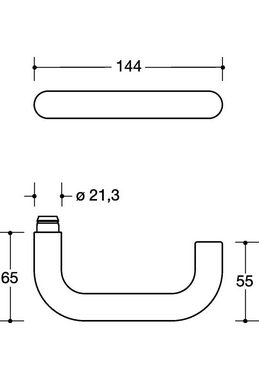 HEWI Türbeschlag Halbgarnitur 111XAH22.130 Edelstahl XA Vierkant 8 mm 38,1 - 43,0 mm Schutzrosetten