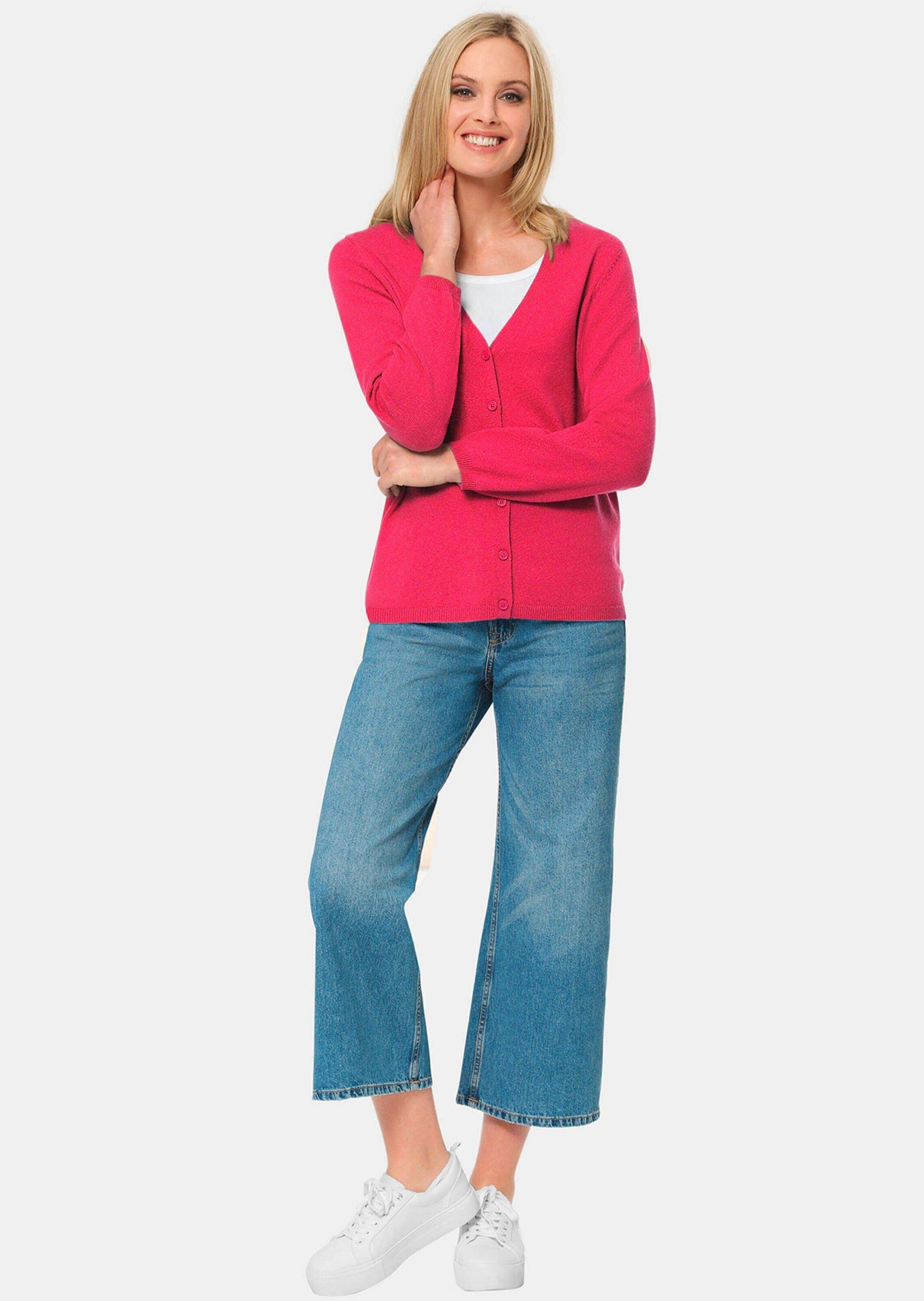 GOLDNER Strickjacke Kaschmir-Strickjacke mit V-Ausschnitt Dezente Knopfleiste und eleganter V-Ausschnitt als Blickfang – Bild 4 von 5