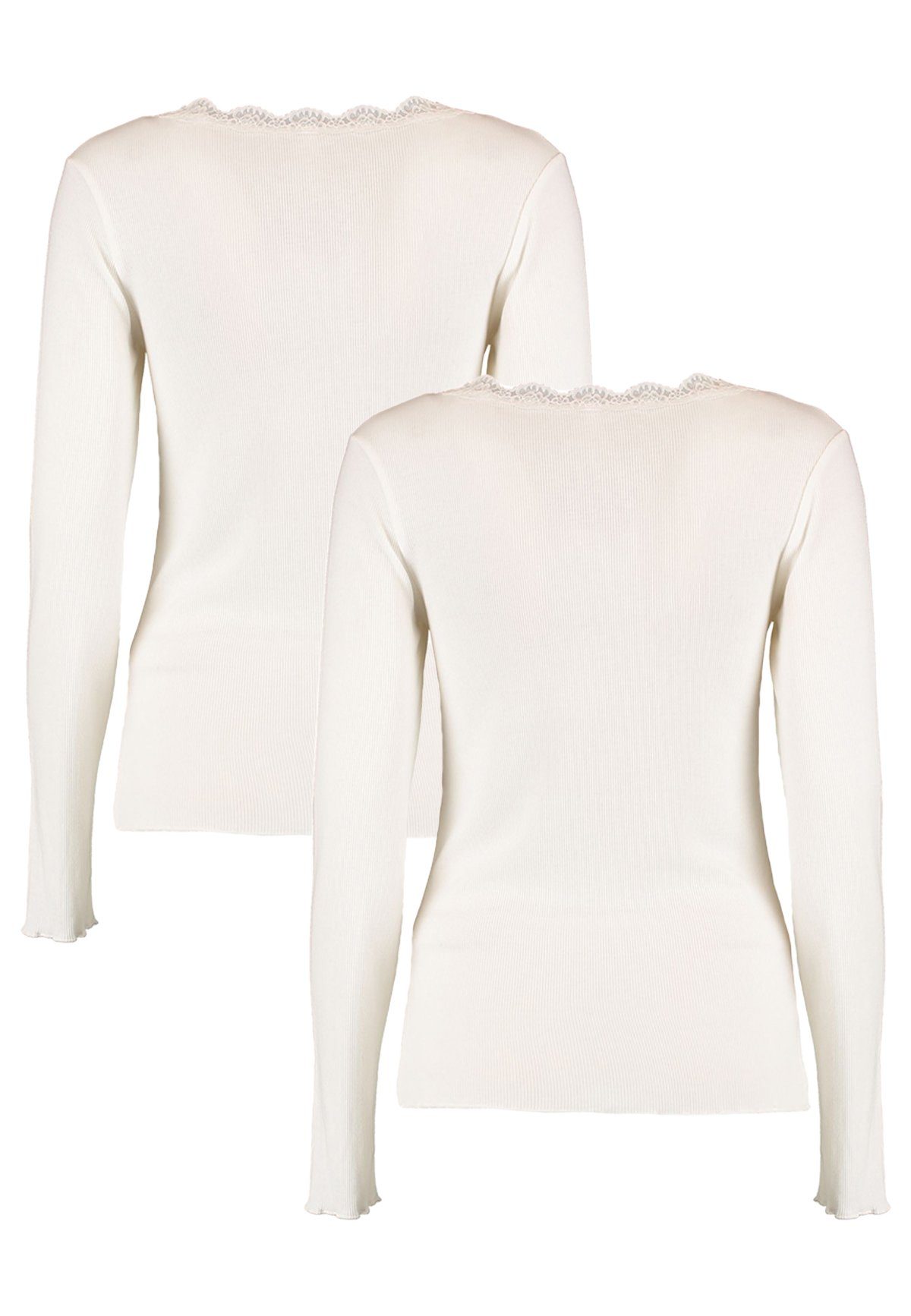 HaILY’S T-Shirt Langarm Spitzen (2-tlg) Top Weiß-2 2-er 5903 Fi44ona Shirt in Set