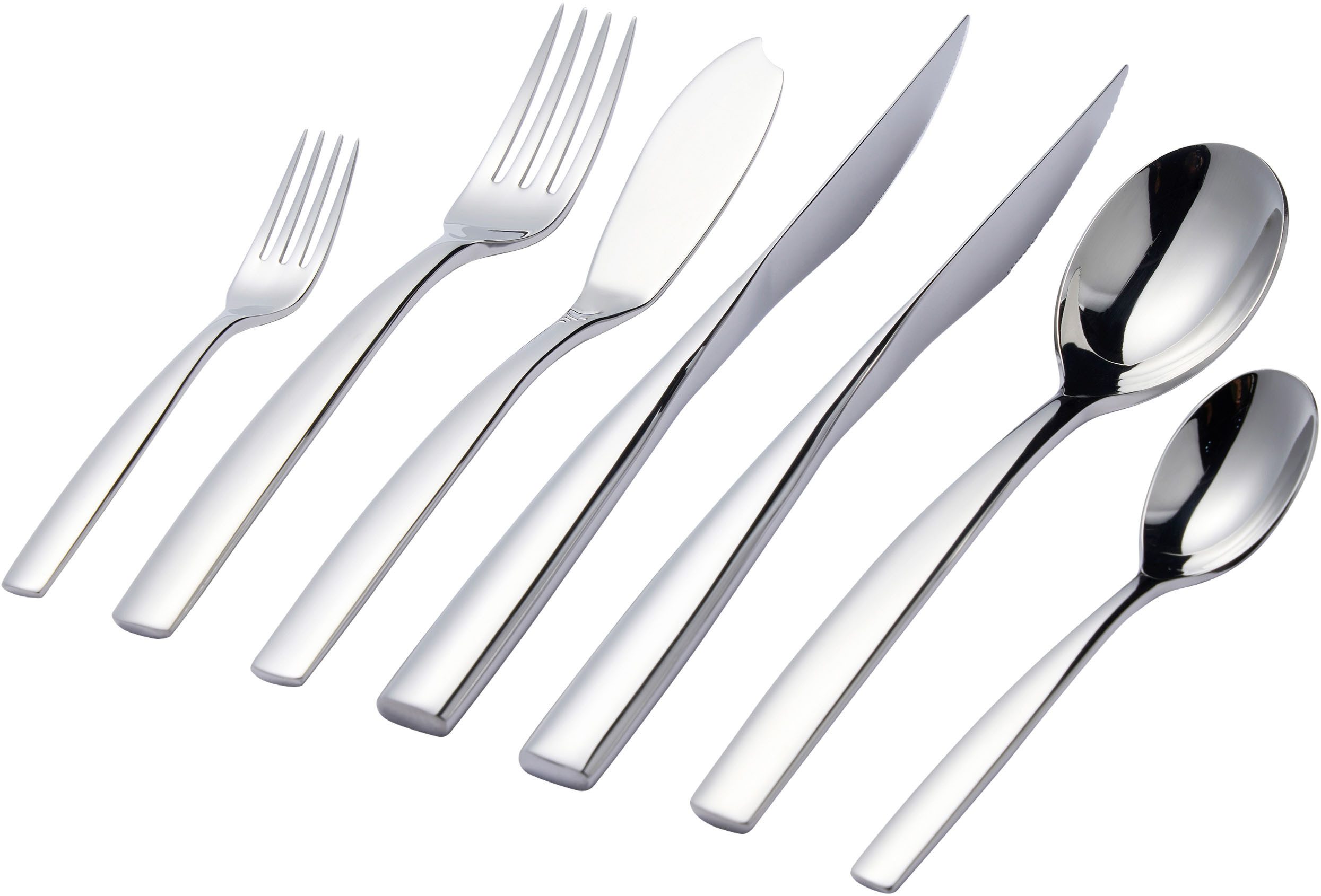 Hanseatic Besteck-Set EXCLUSIVE (42-tlg), 6 Personen, Edelstahl 18/10, stehendes Design von Ess- und Steakmessern