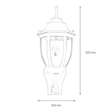 Licht-Erlebnisse Außen-Wandleuchte LYON, ohne Leuchtmittel, Außen Wandlampe mit Bewegungsmelder Laterne Außenleuchte