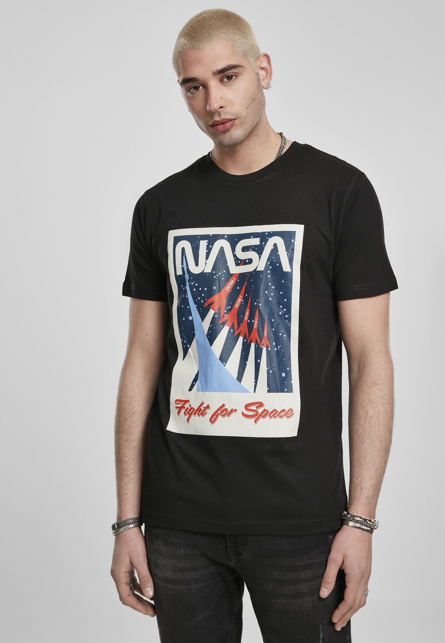 NASA Herren Fight (1-tlg) Kurzarmshirt Tee MisterTee For Space