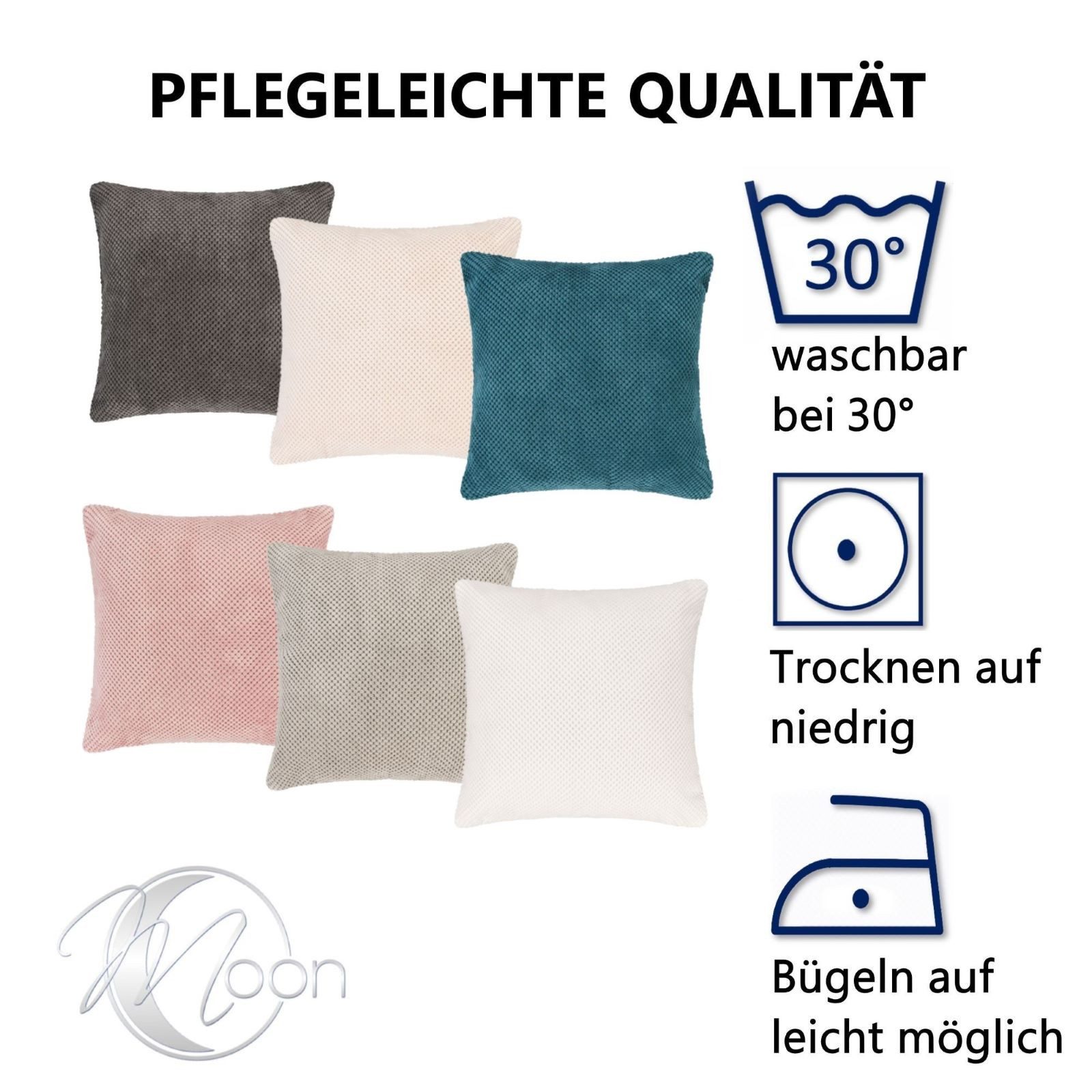 MOON Heimtextilien Kissenhüllen 2er Pack Kissenbezug - Serie Piano, Noppen-Struktur