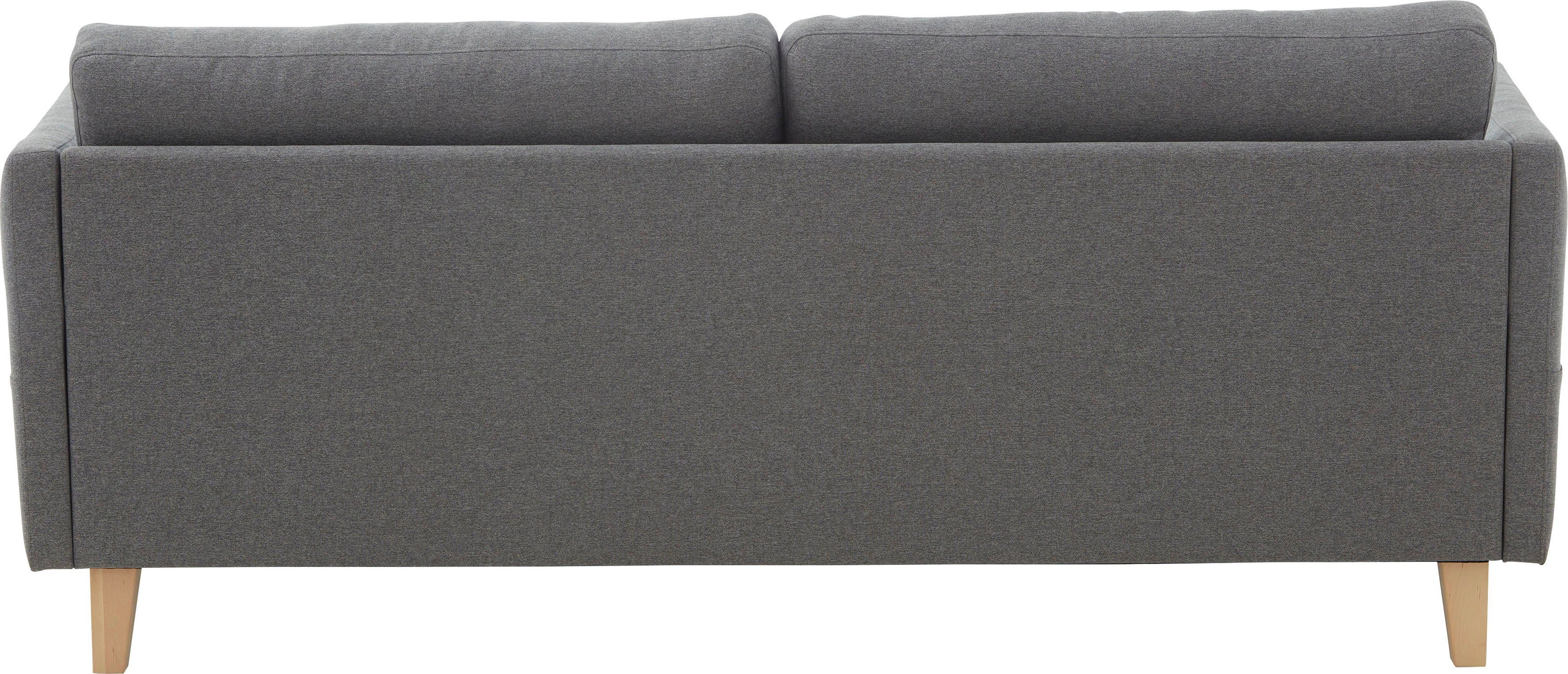 ATLANTIC home collection Ecksofa Mailo L-Form, mit Seitentaschen, Recamiere beidseitig montierbar, Massivholzfüße