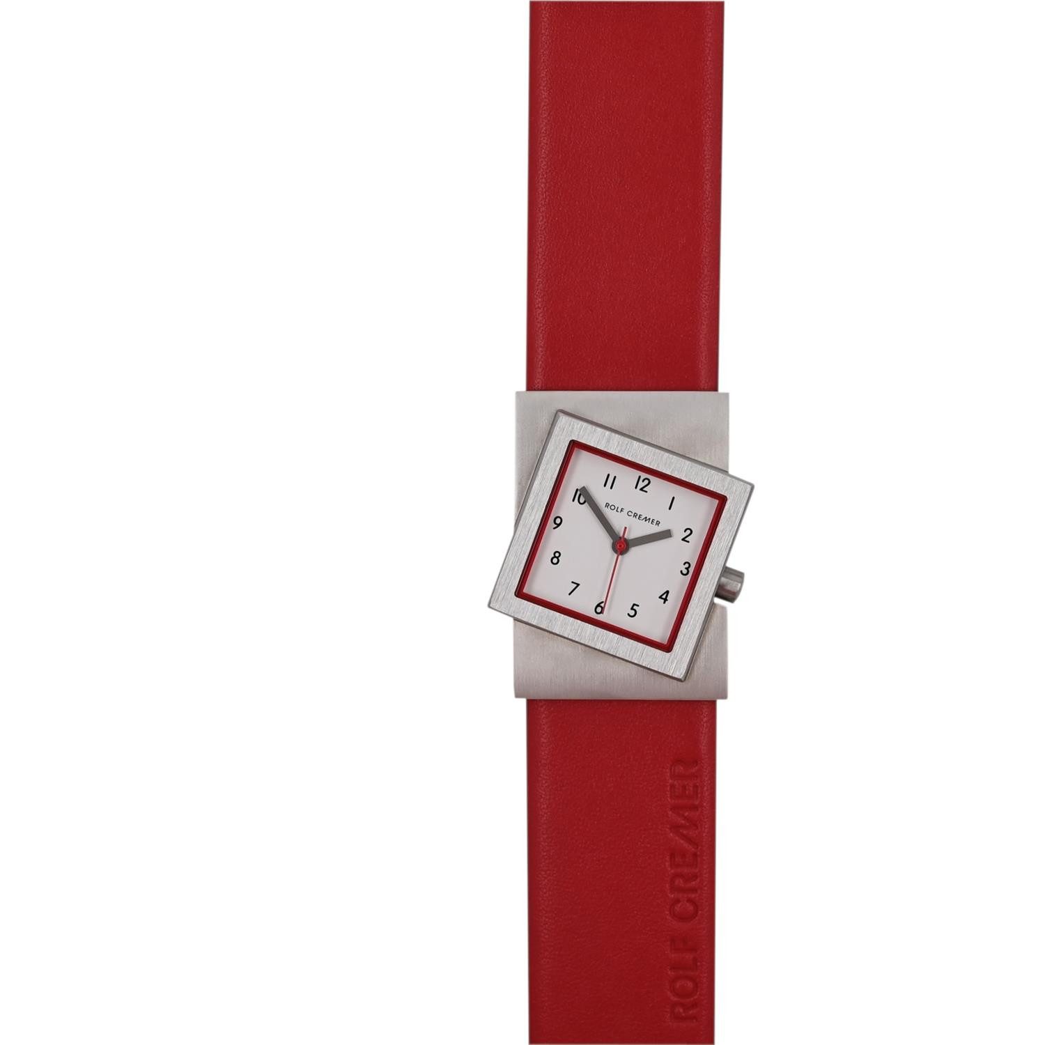 Rolf Cremer Quarzuhr Rolf Cremer Uhr Turn S 507710 Lederband, Edelstahl, rot, (1-tlg)