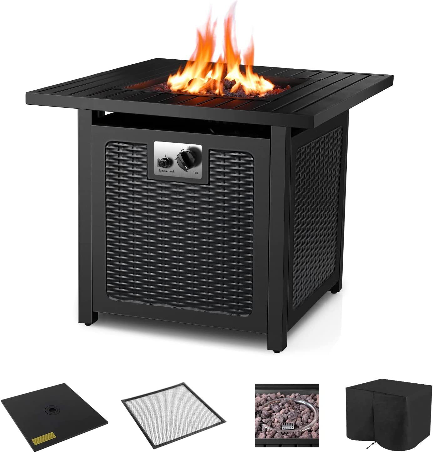 TLGREEN Feuerstelle, Gas Feuerstelle, Feuertisch mit günstig online kaufen