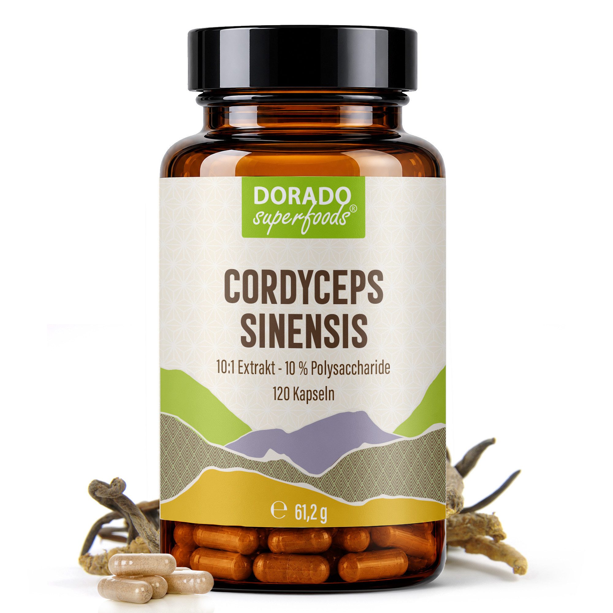 Dorado Superfoods Cordyceps 10:1 Extrakt Kapseln - 120 x Stück Kapsel, 120 St., 61.2 g