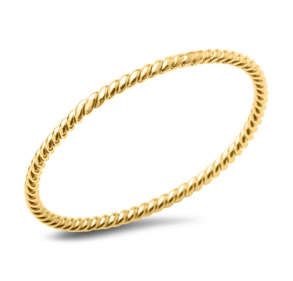 JEWLIX Silberring Vergoldeter 925er Silberring für Damen im Kordeldesign von JEWLIX
