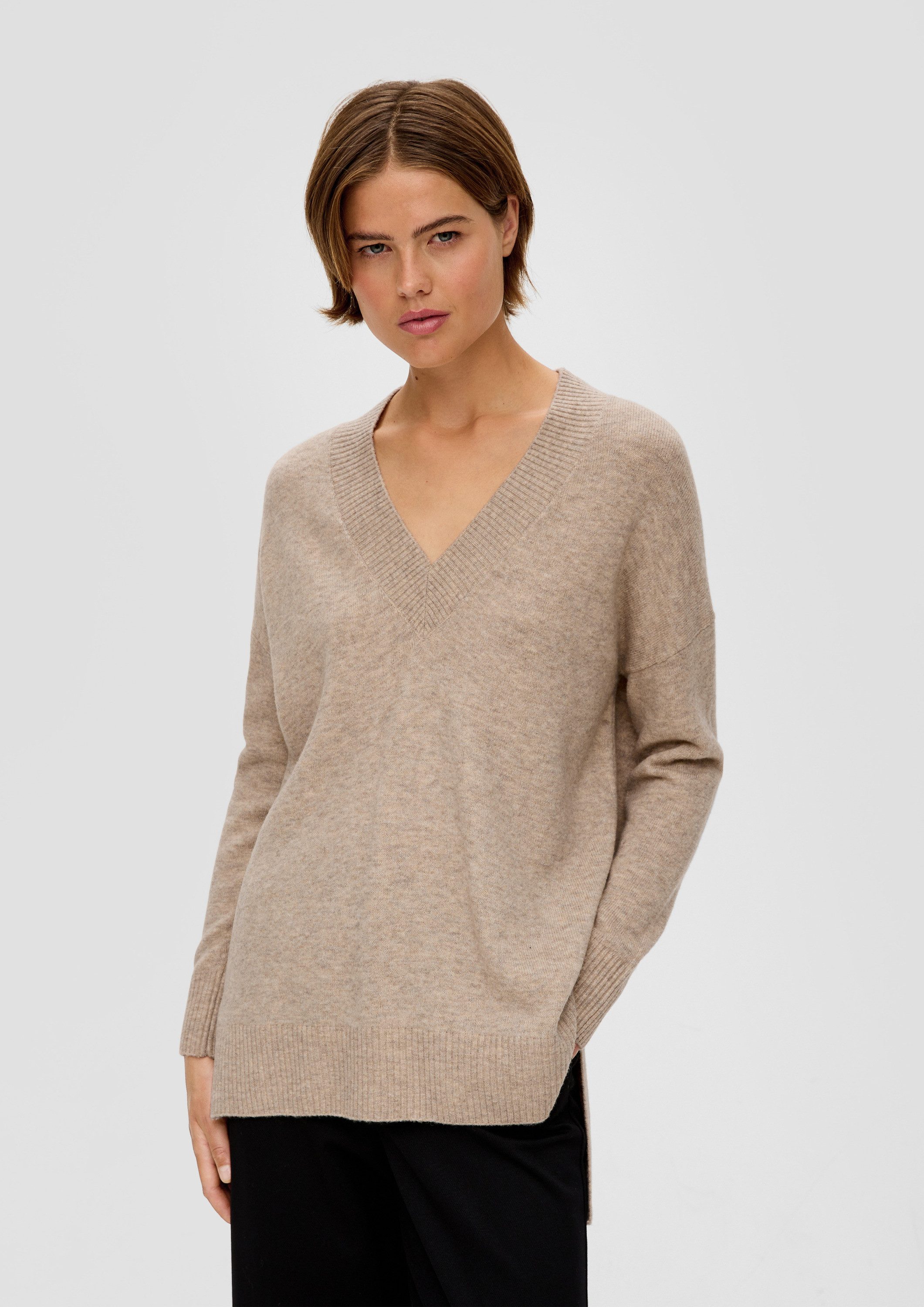 s.Oliver Longpullover Strickpullover Strickpullover aus Wollmix günstig online kaufen