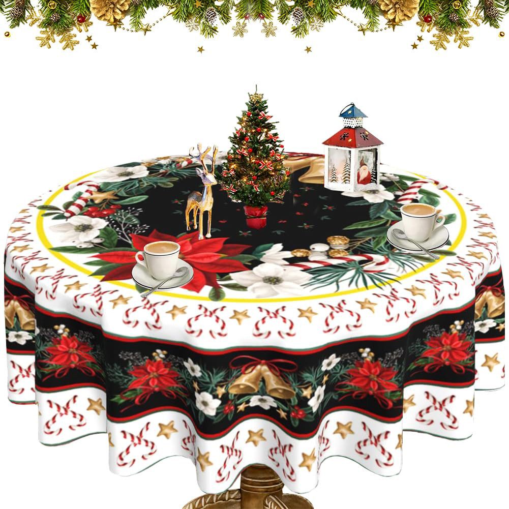CLTYQ Tischdecke Weihnachtstischdecke,Tischdecke rund,Schneeflocken Tischde günstig online kaufen