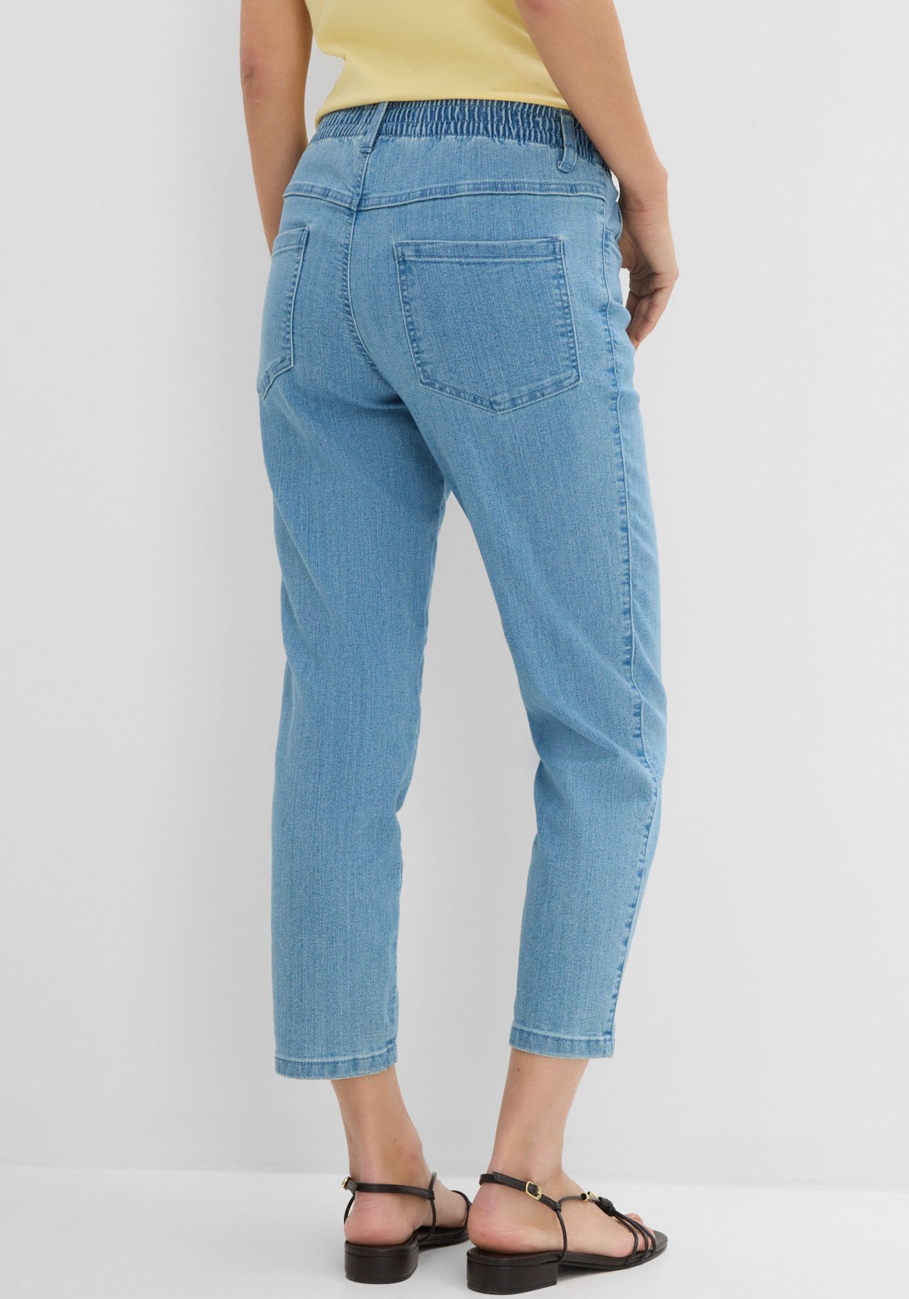 bonprix Straight-Jeans (Packung, 2-tlg) gerades Bein, mit erhöhtem Gummibund, in Stretch-Qualität