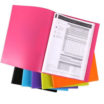 H&S Organisationsmappe H&S A4 Sichtbuch - 6er-Set - Mehrfarbige Sichtmappe