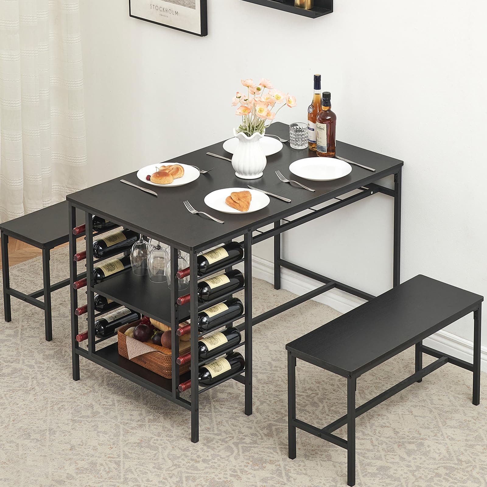 GarveeMore Essgruppe Esstisch-Set für 4 Personen, günstig online kaufen