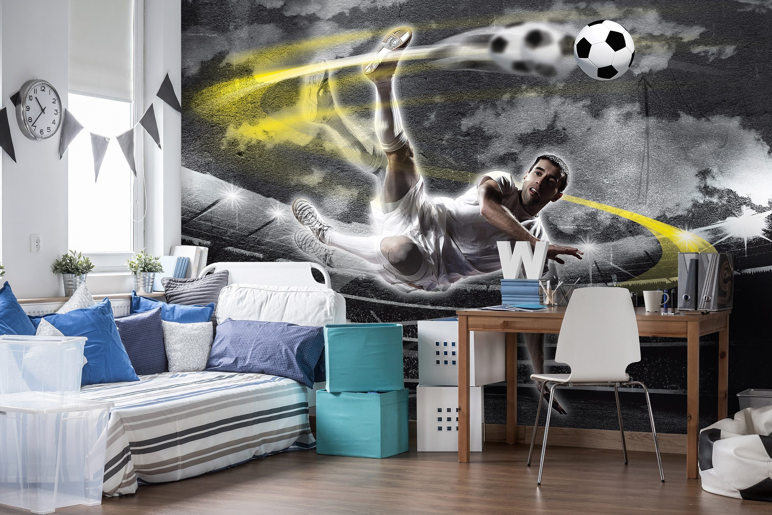 Wallarena Fototapete Kinderzimmer Jungen Fußball Fußballer günstig online kaufen