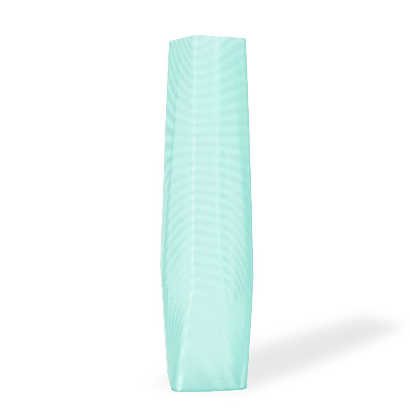 Shapes - Decorations Dekovase the vase - square (deco), 3D Vasen, viele Farben, 100% 3D-Druck (Einzelmodell, 1 Vase), Durchsichtig; Leichte Struktur innerhalb des Materials (Rillung) Mintgrün