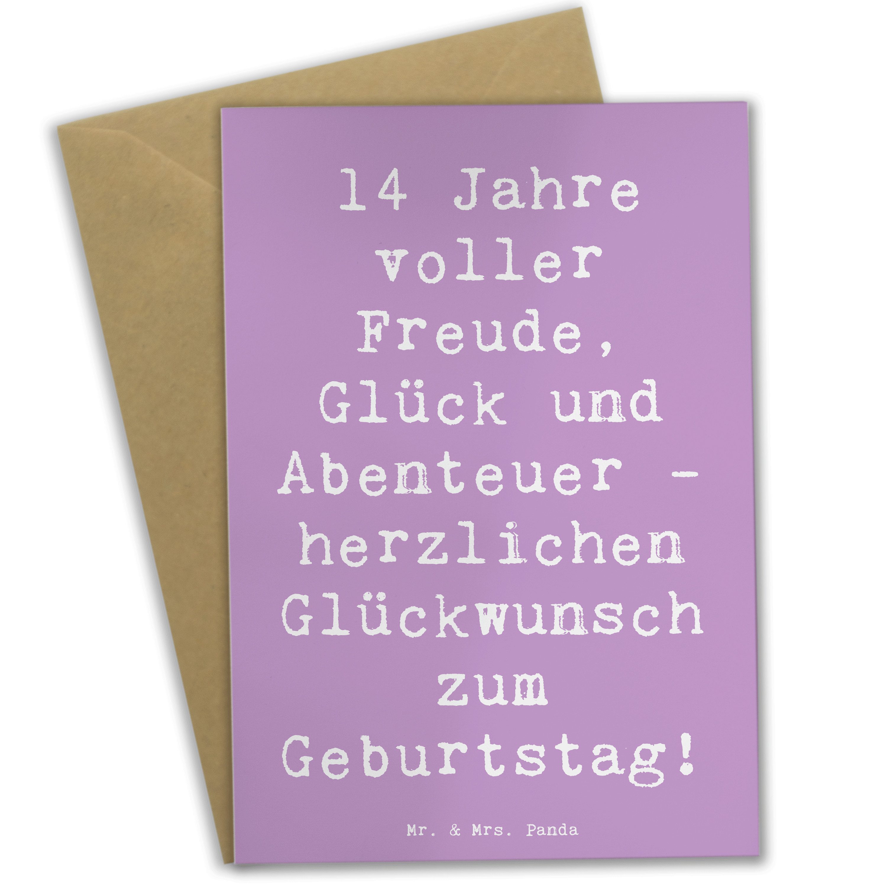 Grußkarte Spruch 14. Geburtstag Freude - Lavendeltraum - Geschenk, wunderbare J