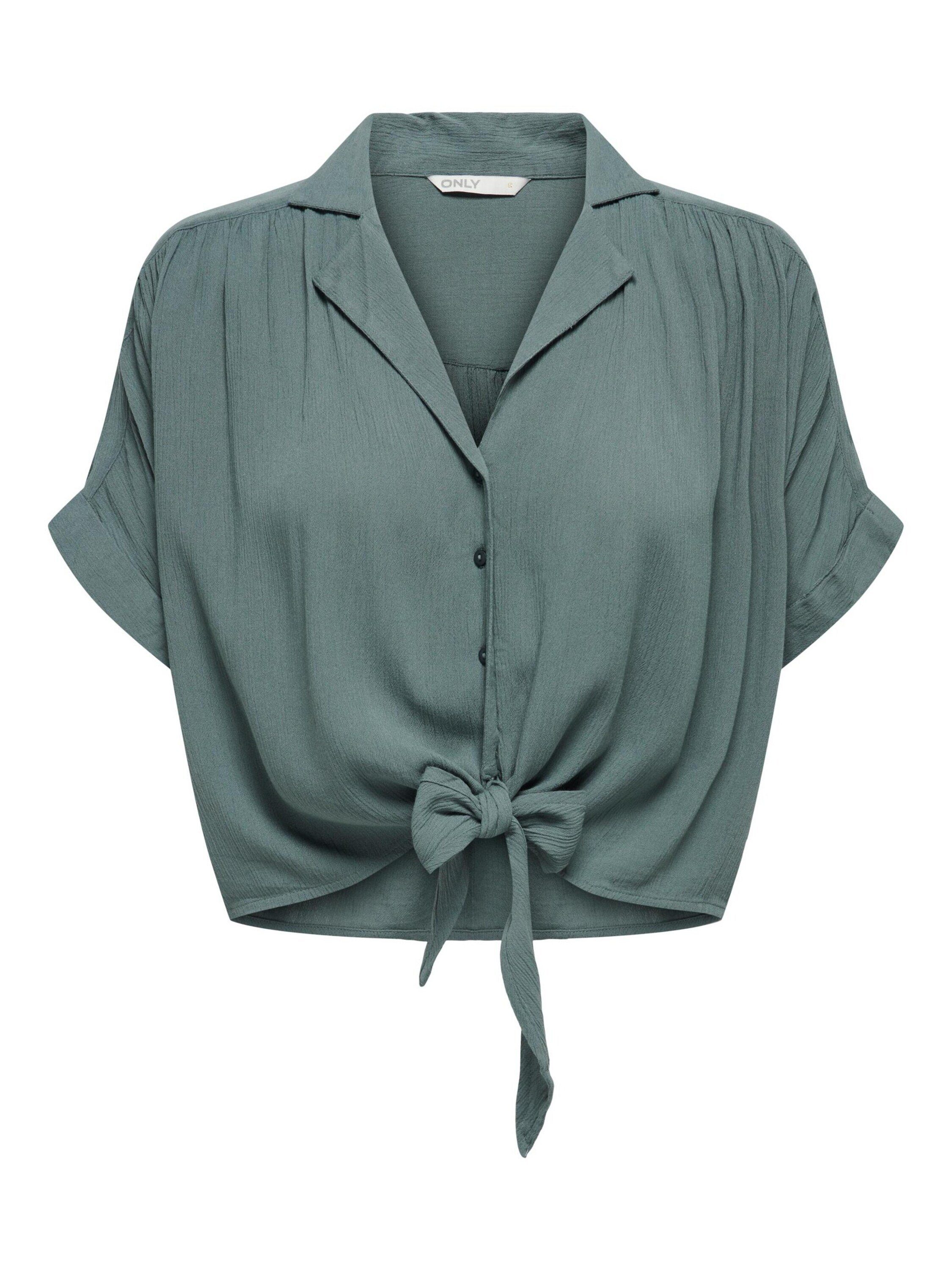 Kurzarmbluse ONLPAULA LIFE S/S TIE SHIRT WVN NOOS