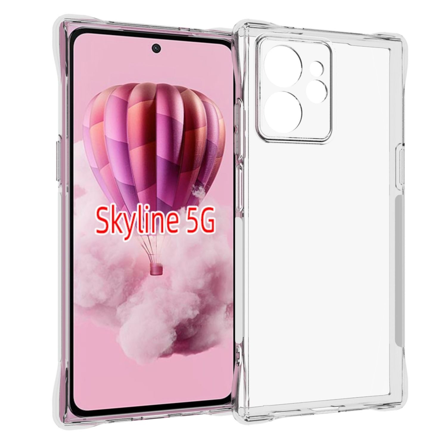 Wigento Handyhülle Für HMD Skyline Stoßfeste TPU Handy Schutz Hülle Backcover Transparent, Stoßfeste TPU-Hülle, rutschfest, langlebig