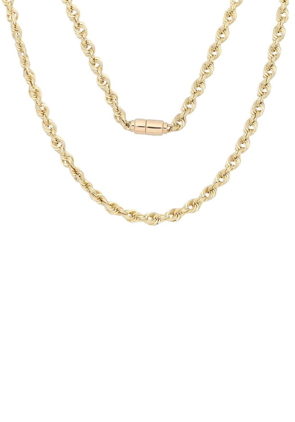 Goldkette Schmuck Geschenk Gold 585, Kordelkette, Soprano, facettiert