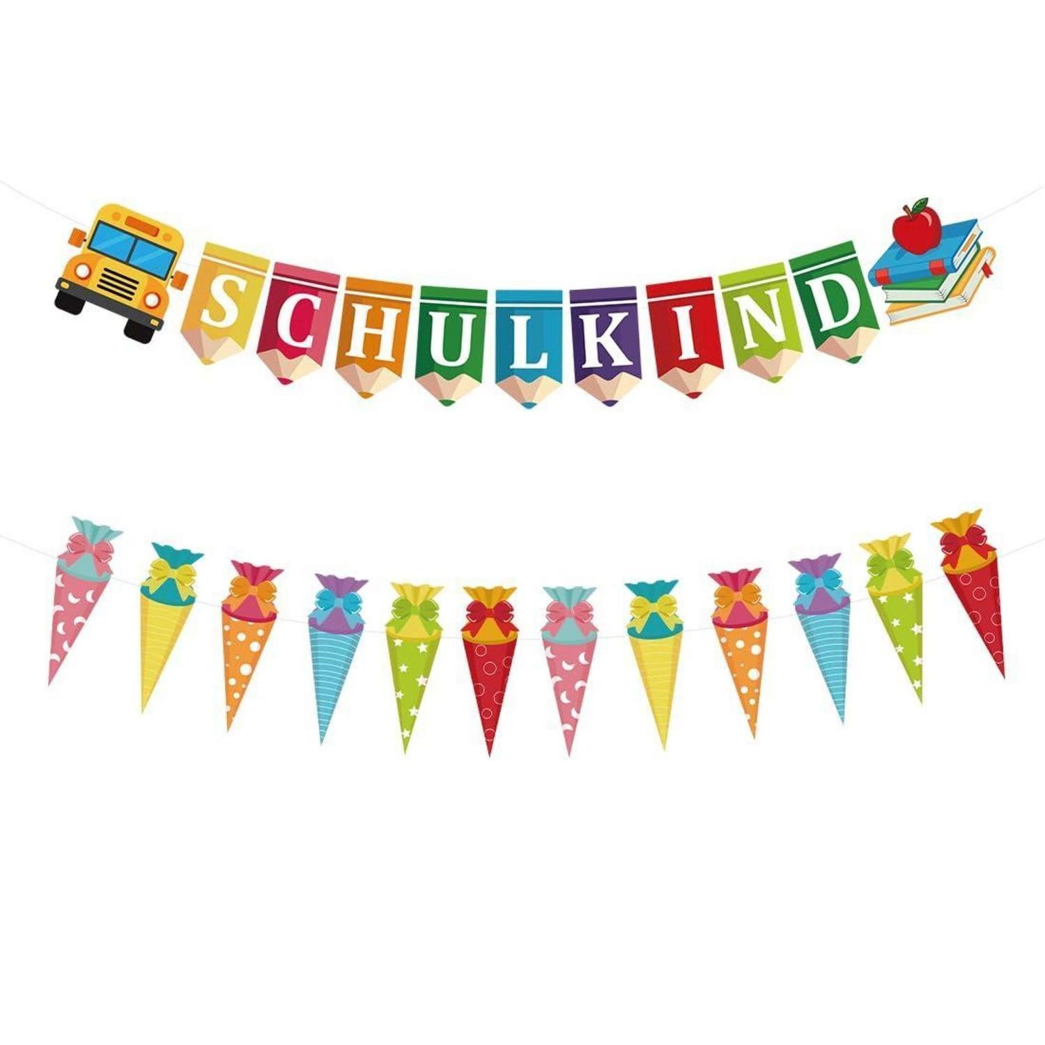 LuxusKollektion Girlande Girlande Einschulung Schulkind Bunt
