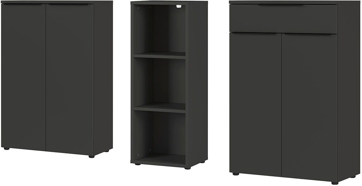 GERMANIA Büromöbel-Set Mailand, (3-tlg), inkl. 2 Aktenschränken und Aktenregal