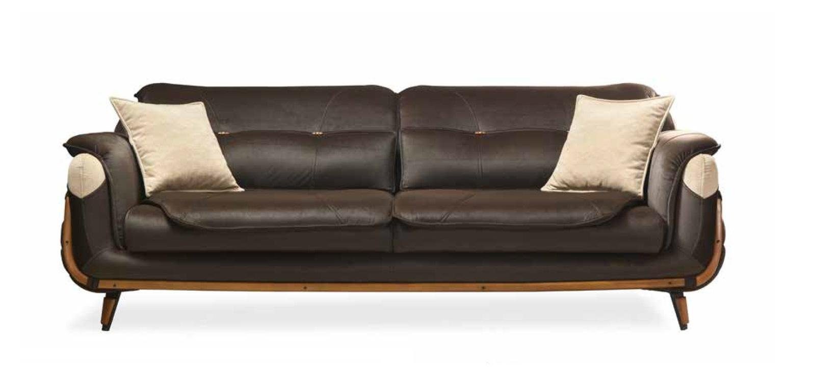 3 Sofa Polster Braunes Sessel Sofa Sitz JVmoebel Made Europe Sitzer Design in Klassisch,