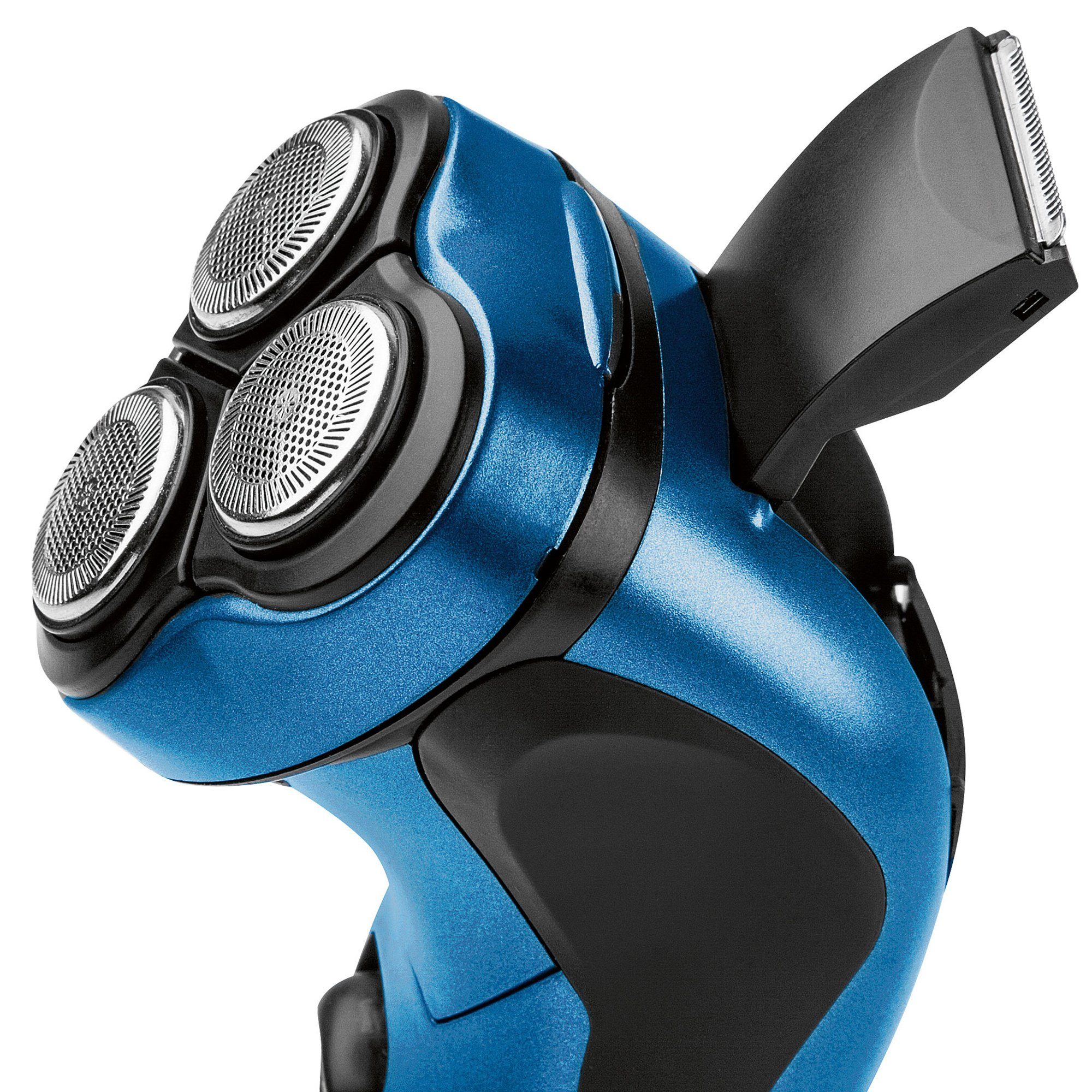 CLATRONIC Elektrorasierer PC-HR 3053, Reinigungspinsel, Aufsätze: 1, ausklappbarer Langhaarschneider, 3-fach-Schersystem mit flexiblen Scherköpfen, ergonomischer Griff