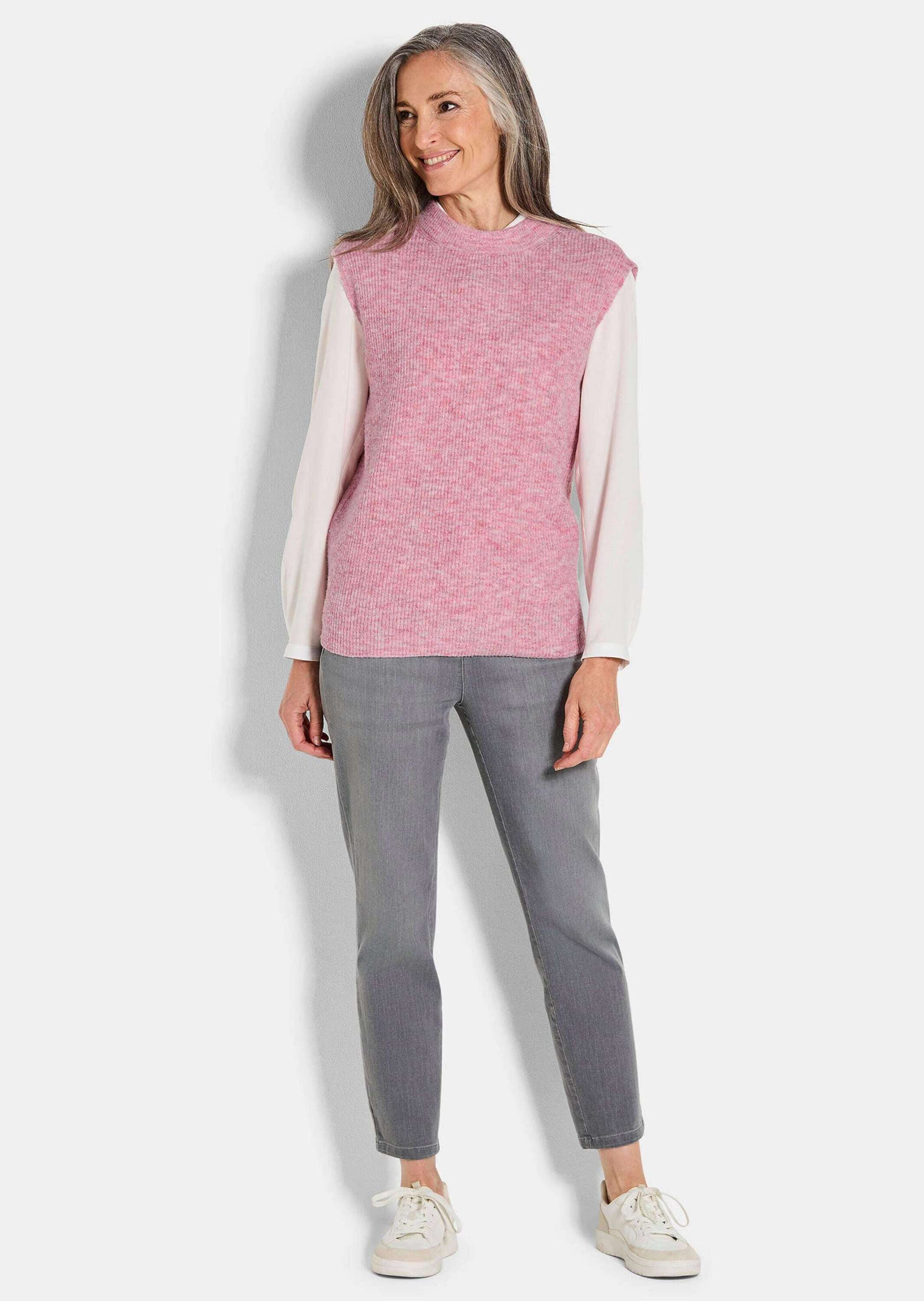 GOLDNER Strickpullover Edler Rippstrick Pullunder, Stehkragen Modischer Kur günstig online kaufen