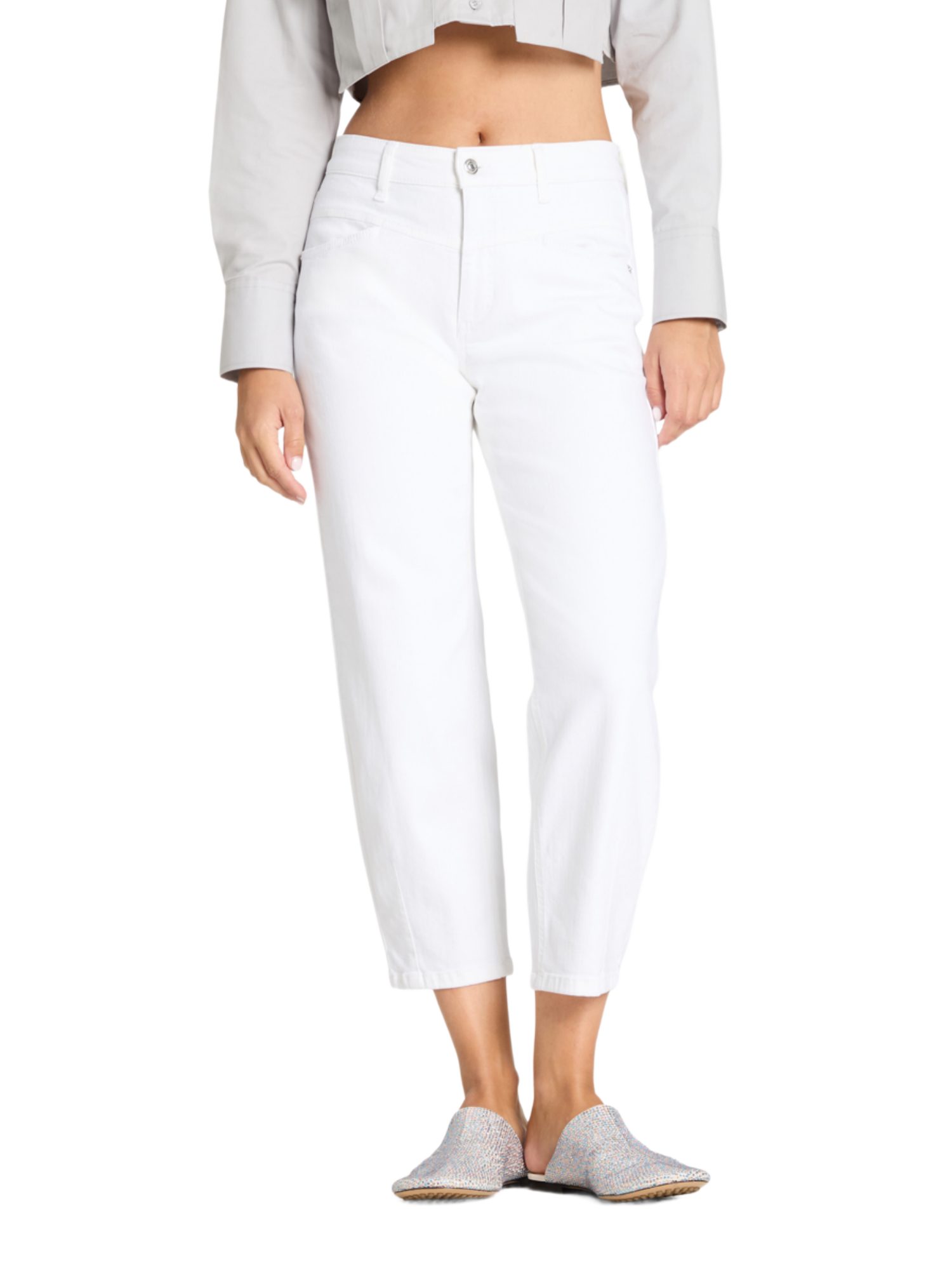 Cambio Stretch-Hose weiß,Casual,Baumwolle,Unifarben