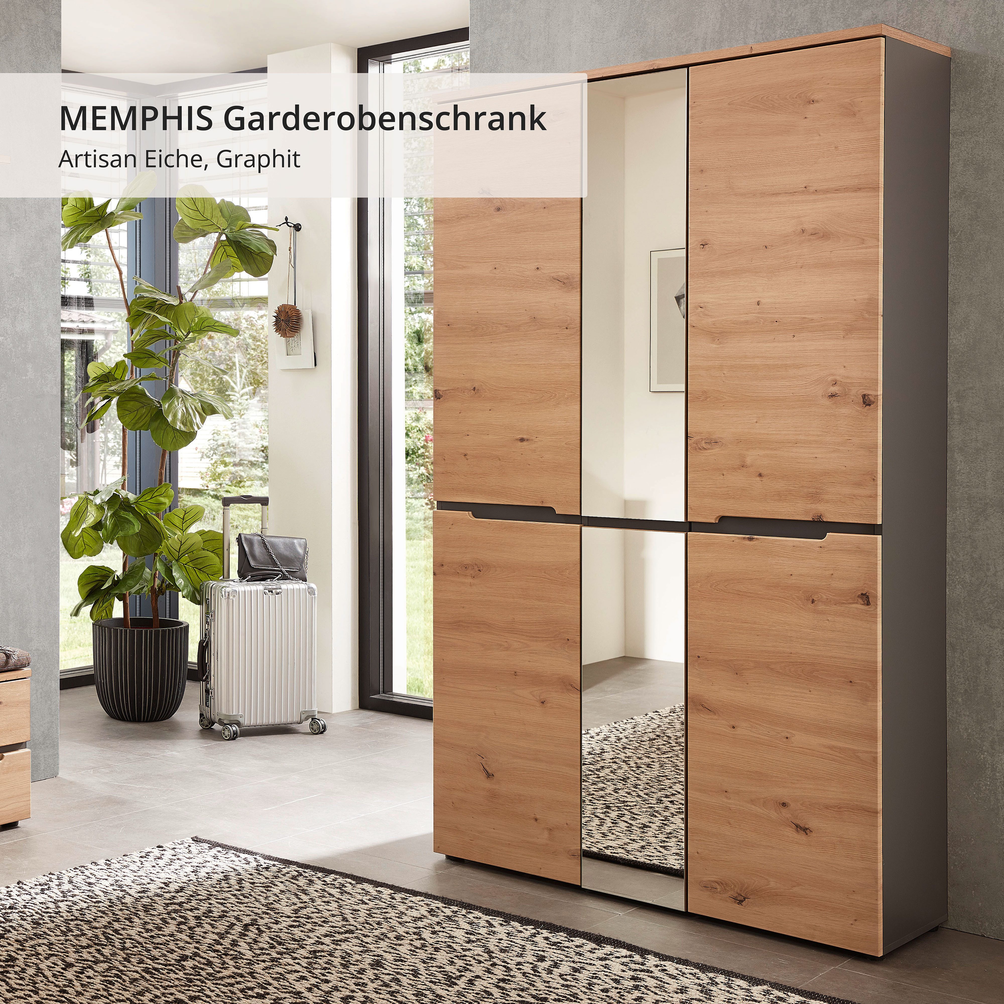 Innostyle Garderobenschrank MEMPHIS, TOPSELLER! (OTTOs Choice) Artisan Eiche Optik, viel Stauraum
