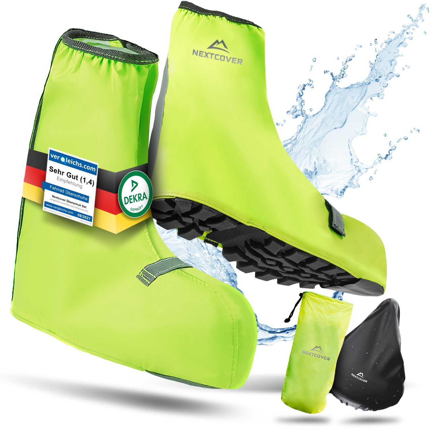 Nextcover Fahrrad-Überschuh Universelle Überschuhe Fahrrad I 100% Wind-& wasserdicht