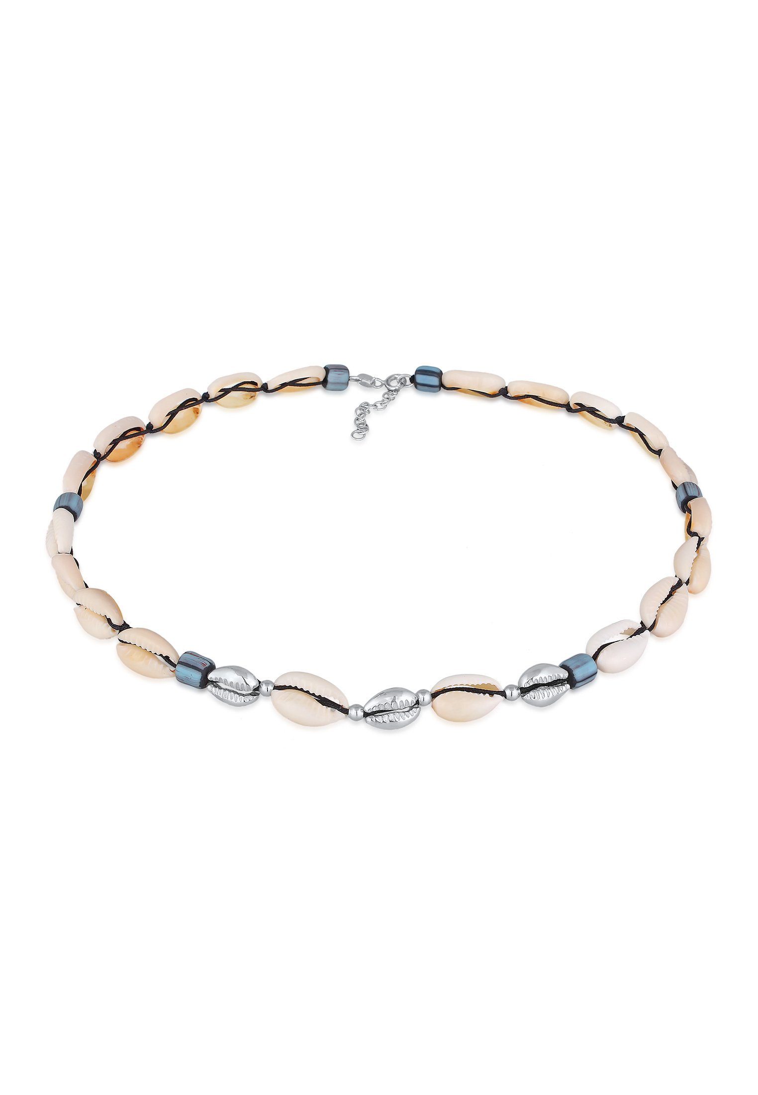 Elli Perlenkette Kauri Muschel Glas Beads Surfer Style 925 Silber