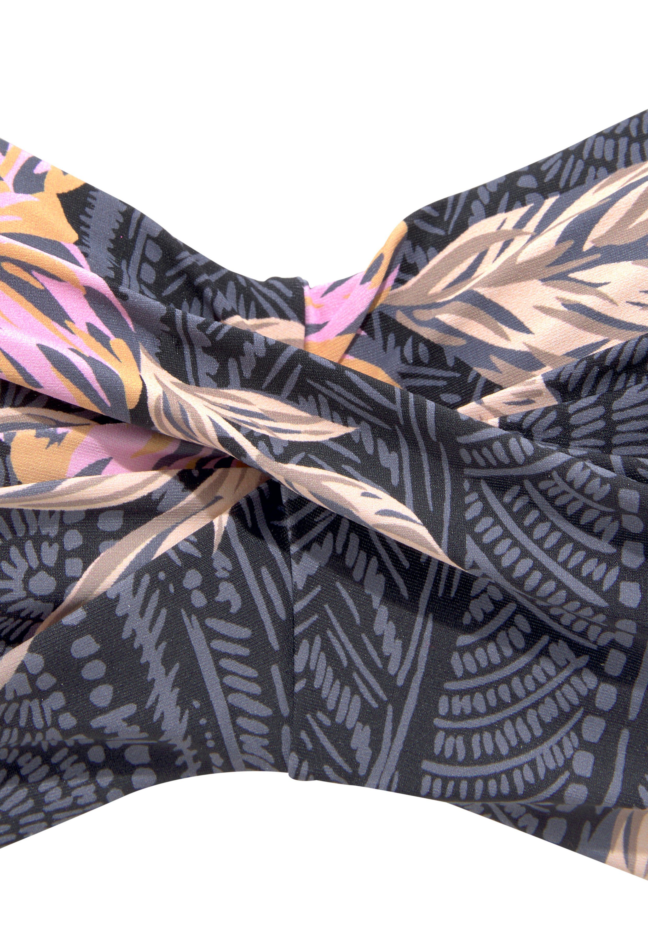 Sunseeker Bandeau-Bikini mit grafisch-floralem Muster