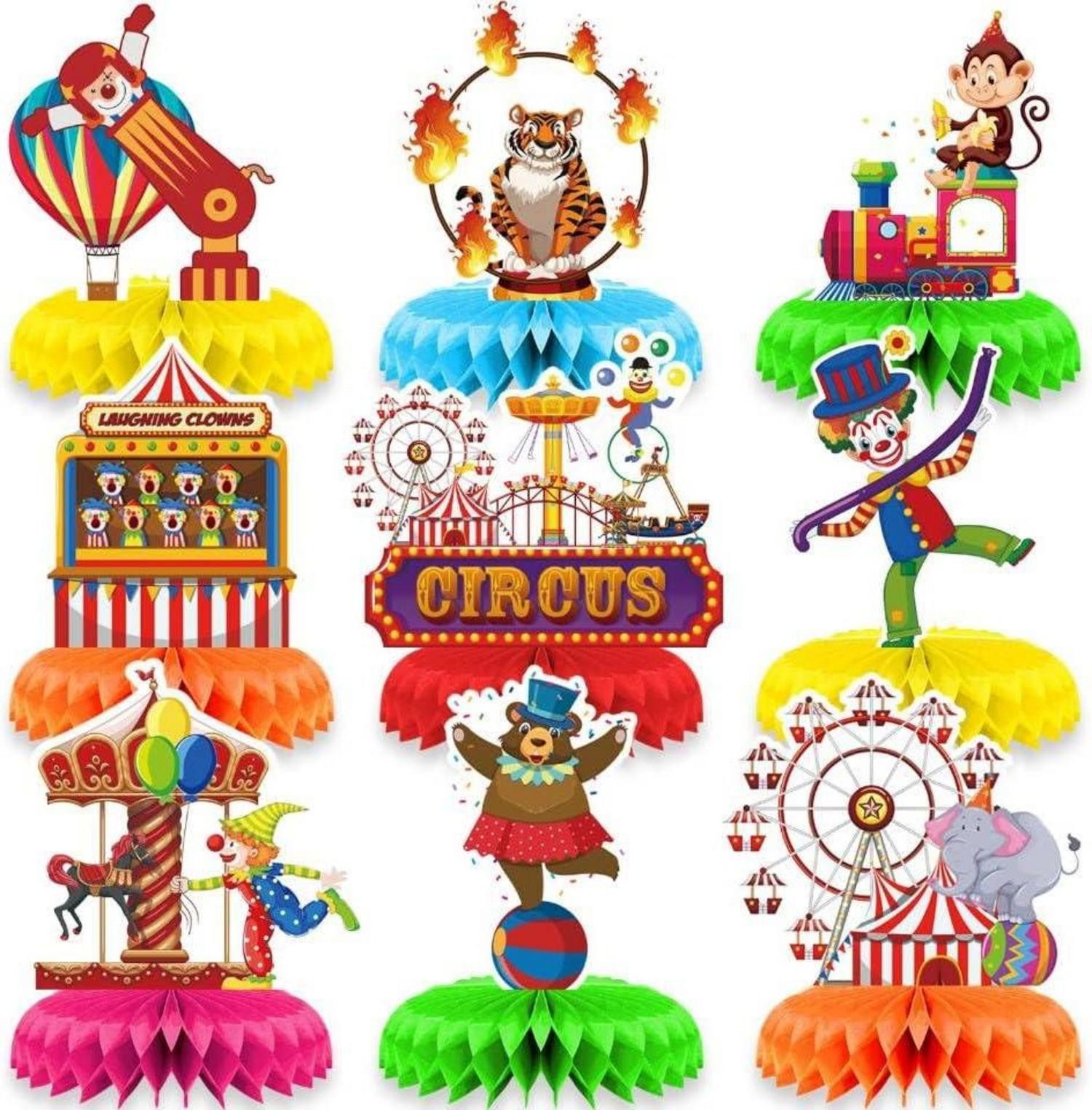 Dekohänger Zirkus Karneval Waben Mittelstücke Party Dekorationen Supplies