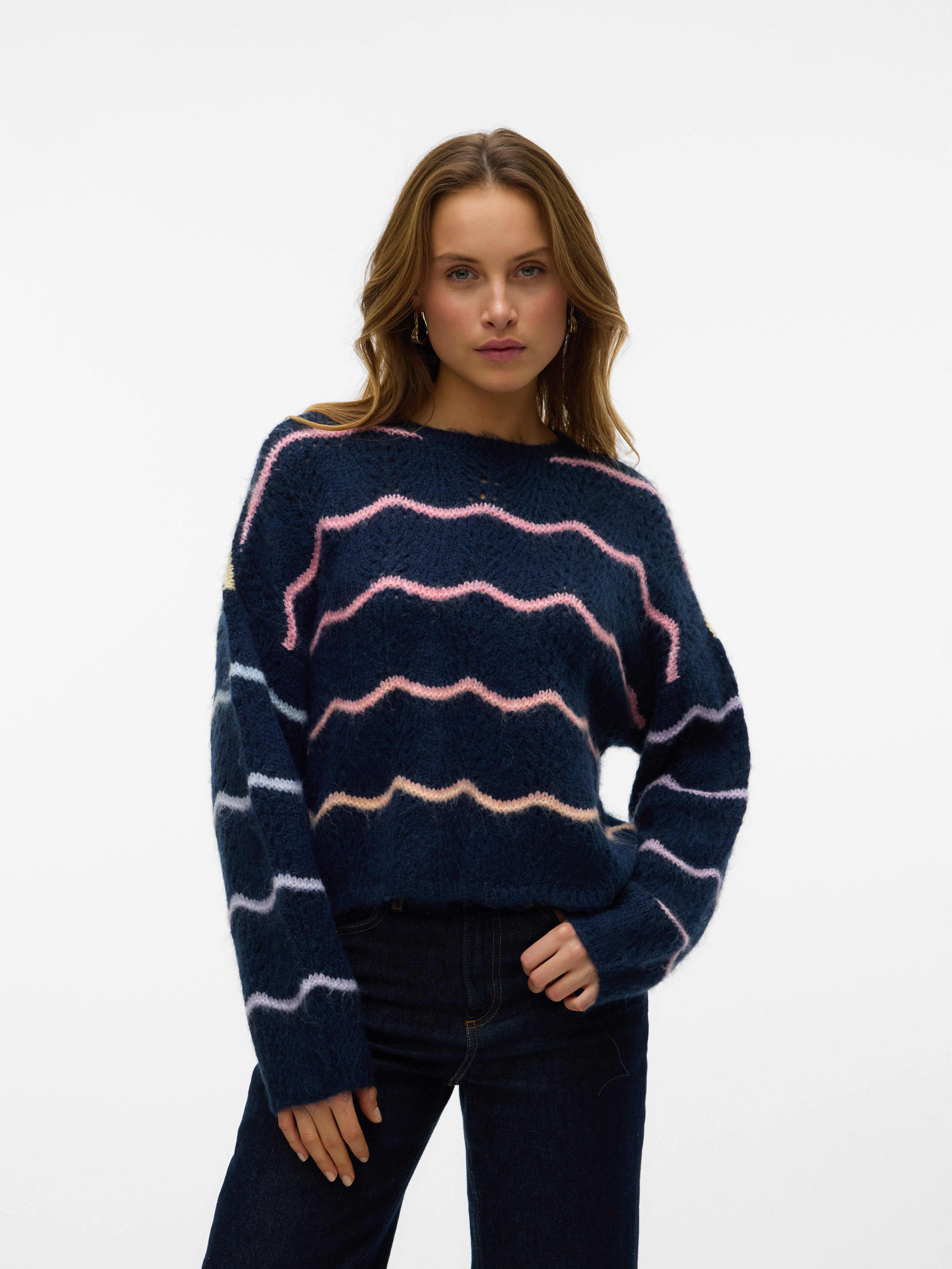 Vero Moda Rundhalspullover VMHATTY LS O-NECK günstig online kaufen