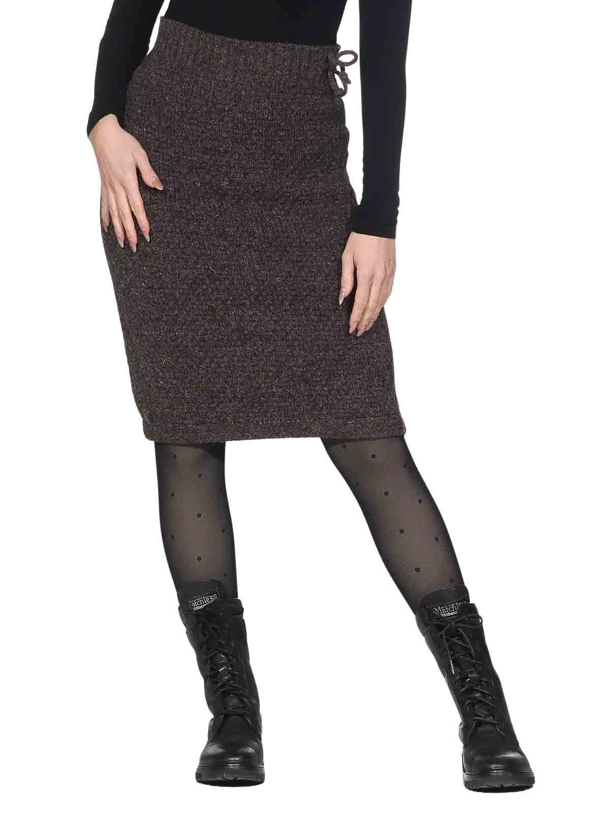 KUNST UND MAGIE Strickrock Langer Rock Klassischer Boho Strickrock Winter Wolle