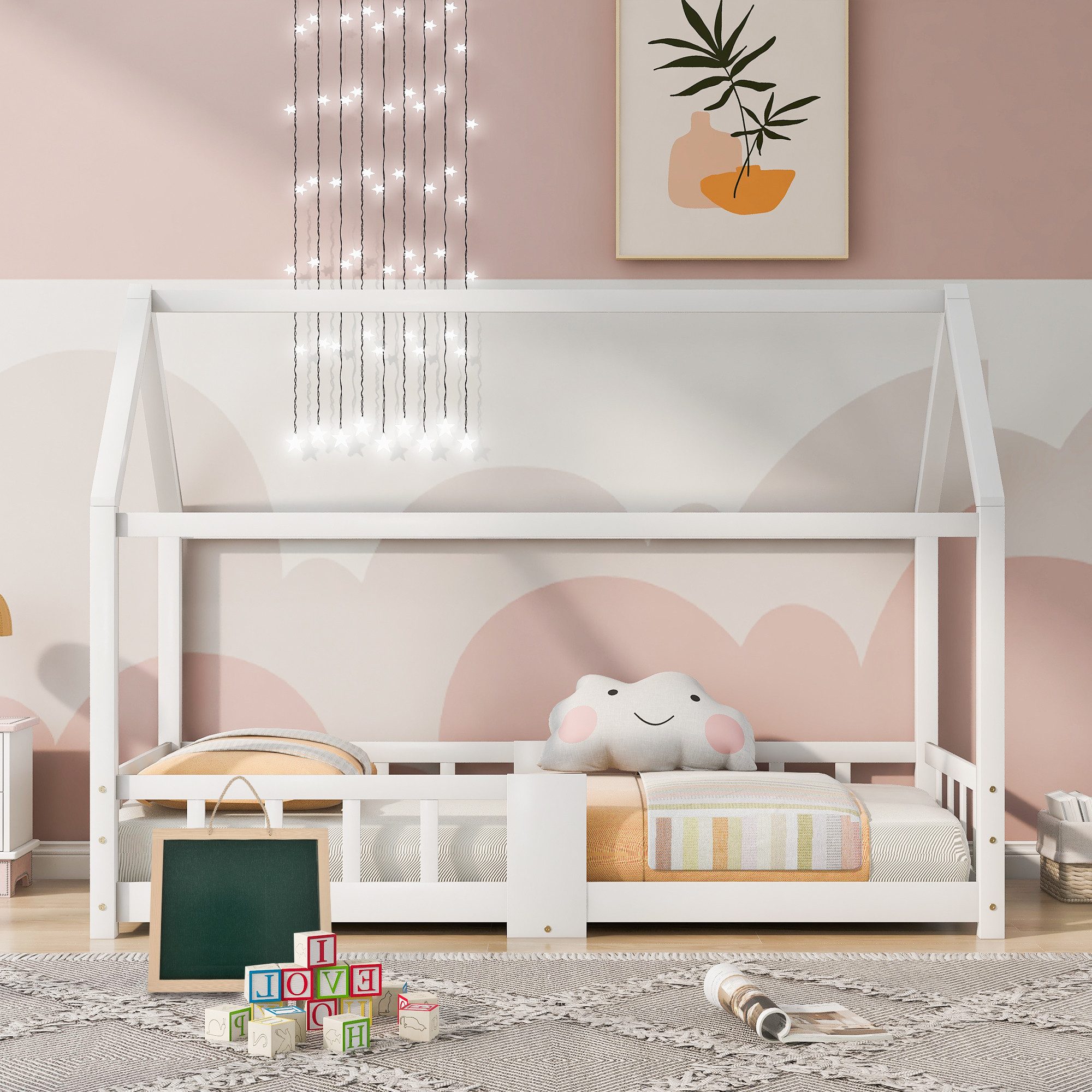 Flieks Kinderbett (1-tlg), Kiefernholz Hausbett mit günstig online kaufen